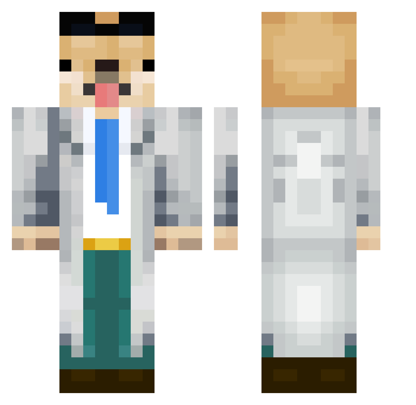 Andres024 Minecraft skin, front and back view