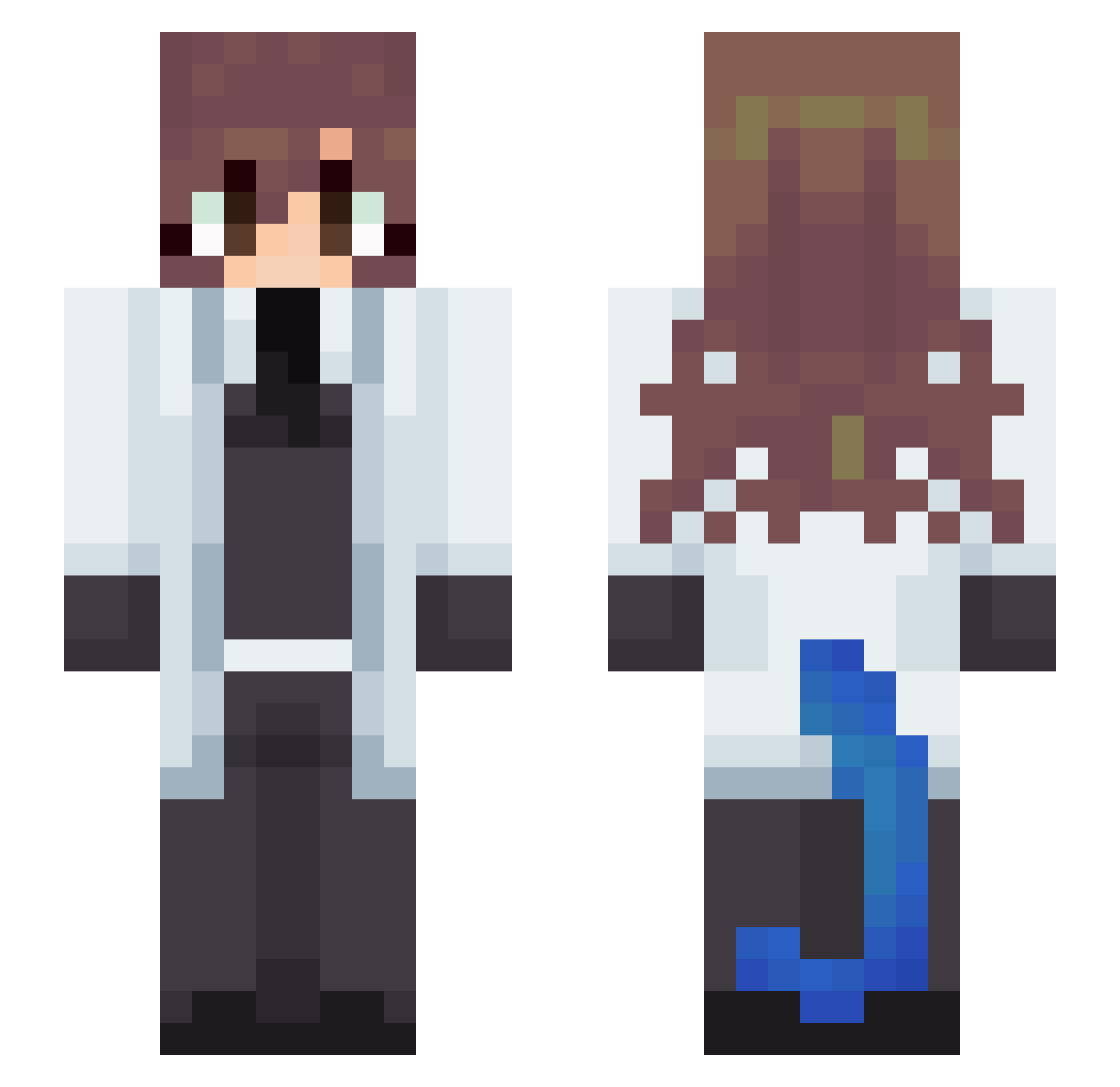 kyuBeay Minecraft skin, front and back view