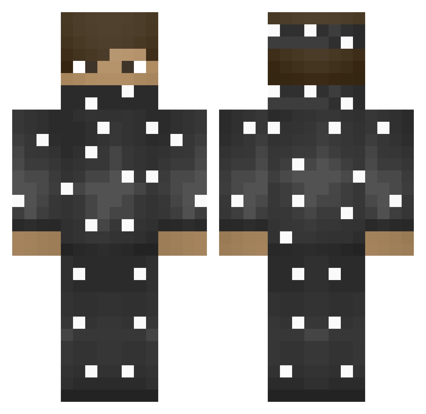 Provisional Minecraft skin, front and back view