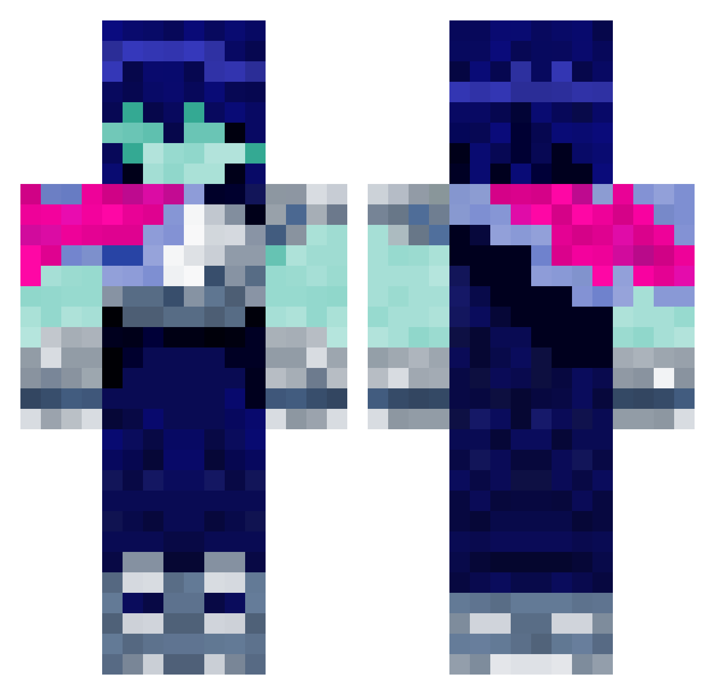 RealHale Minecraft skin, front and back view