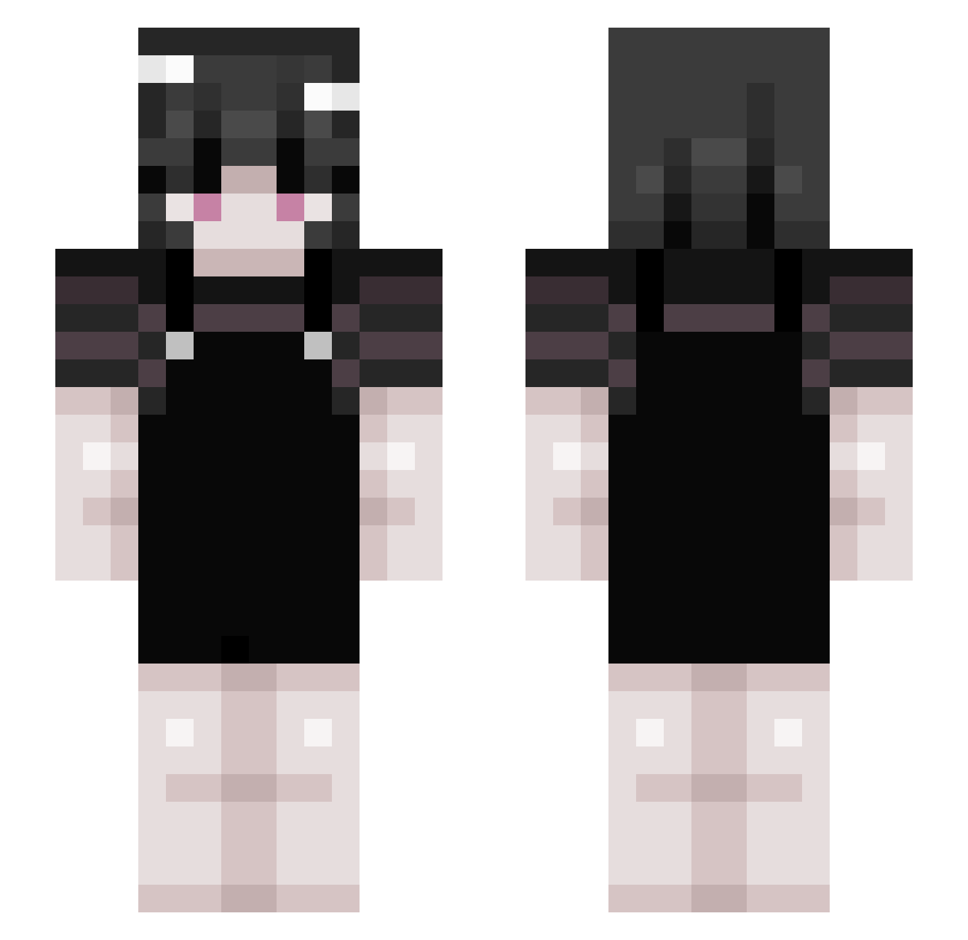 LeyLeyOwO Minecraft skin, front and back view