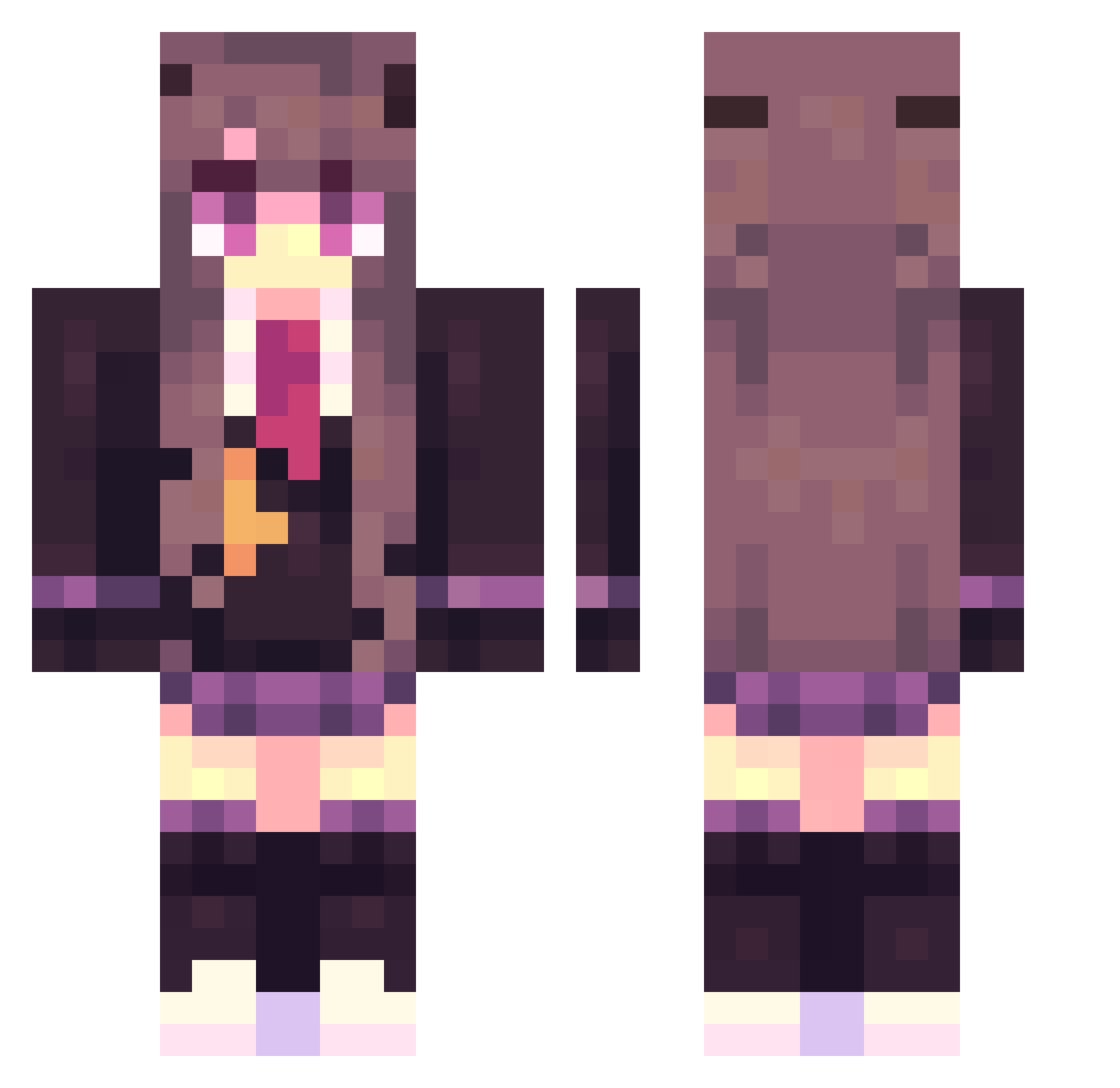 Goldenipad Minecraft skin, front and back view