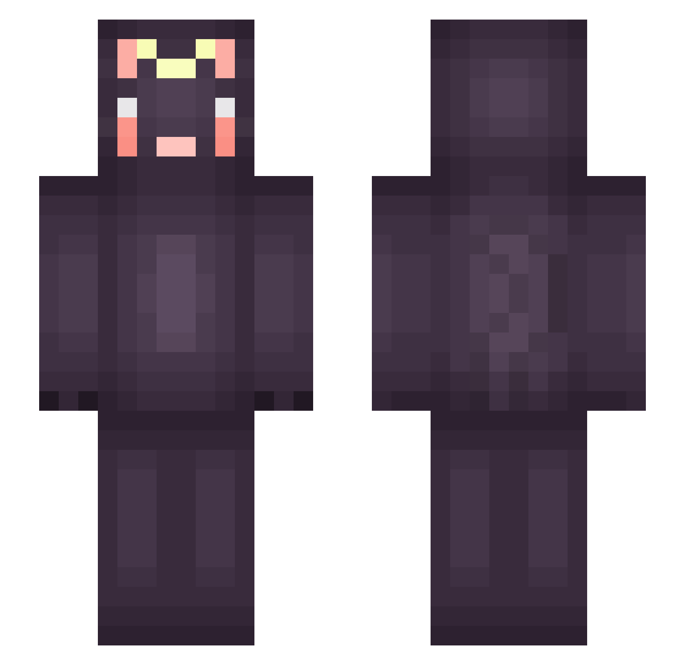 Lumine Minecraft skin, front and back view
