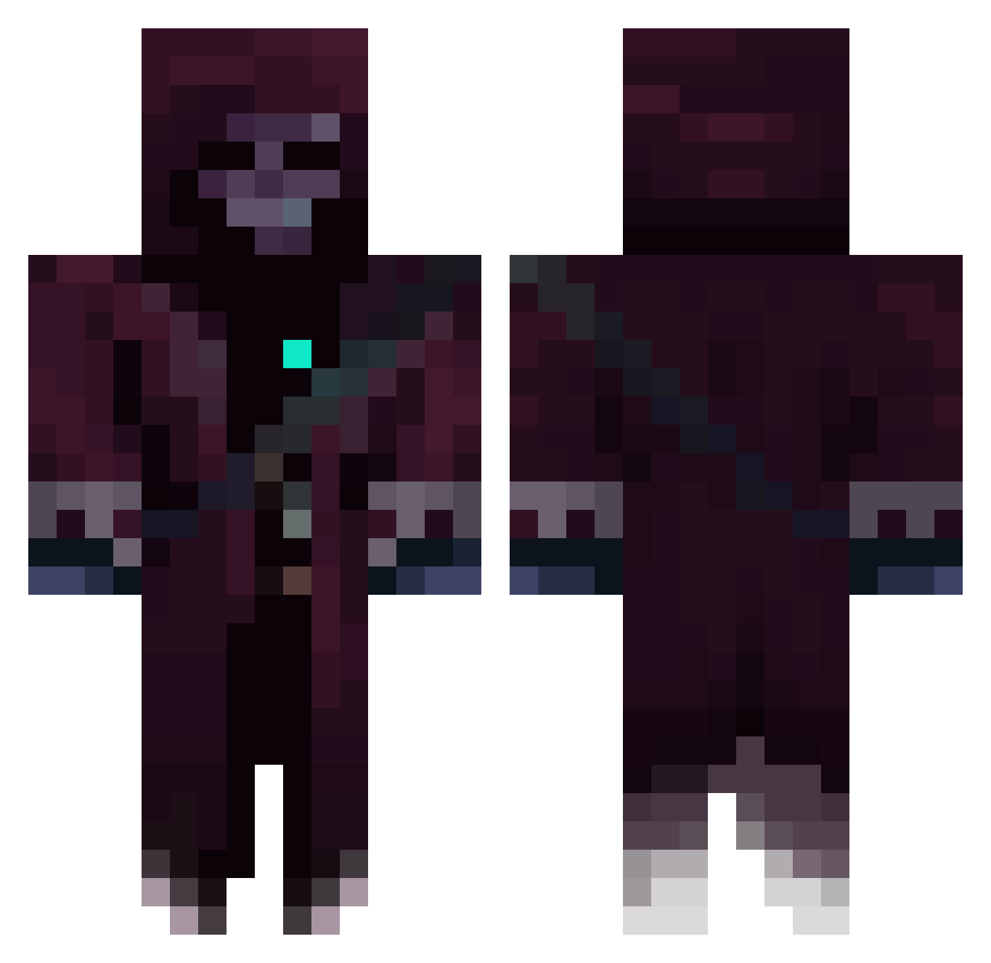 DragoXi Minecraft skin, front and back view