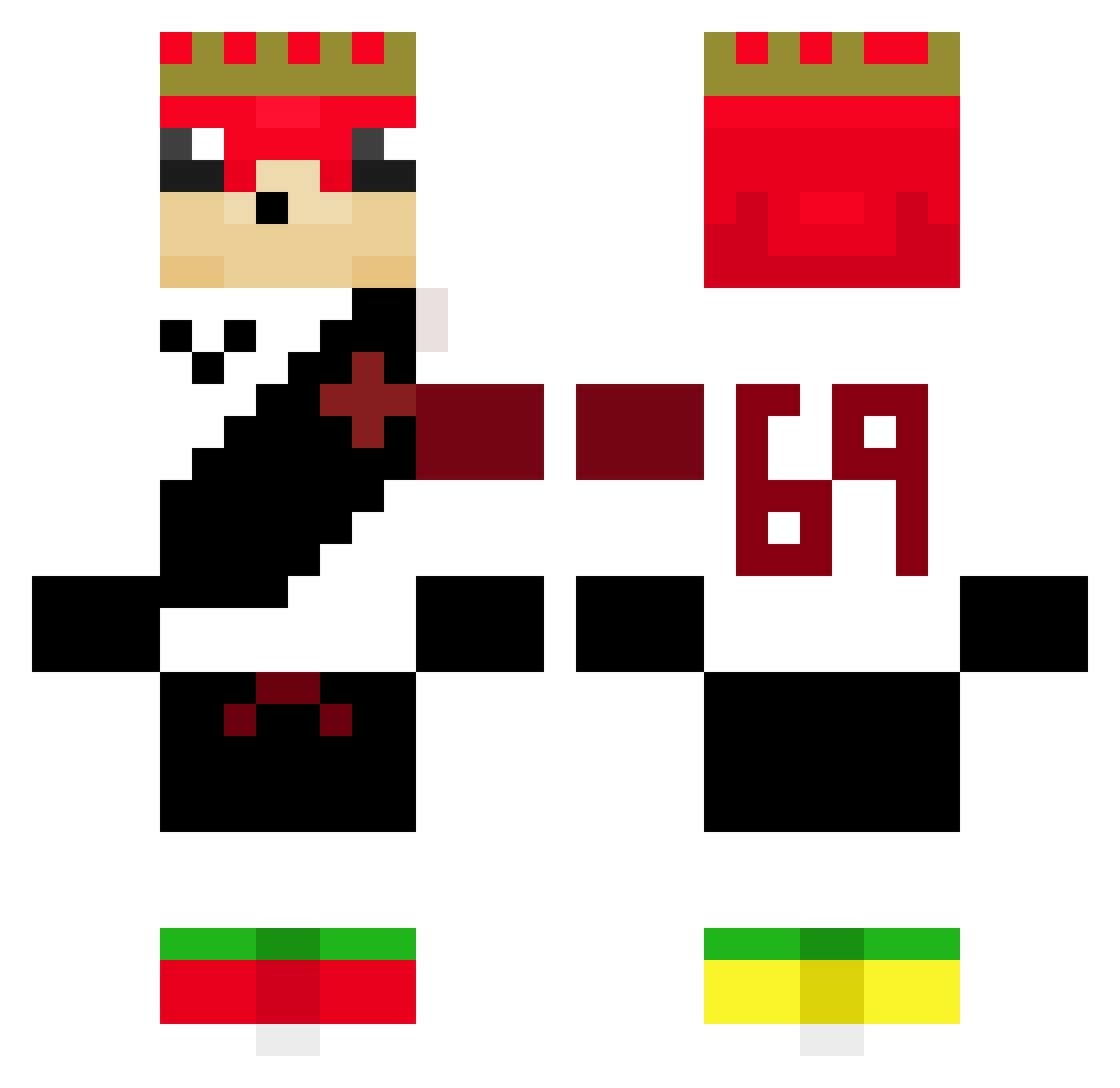 ERROISGONE Minecraft skin, front and back view