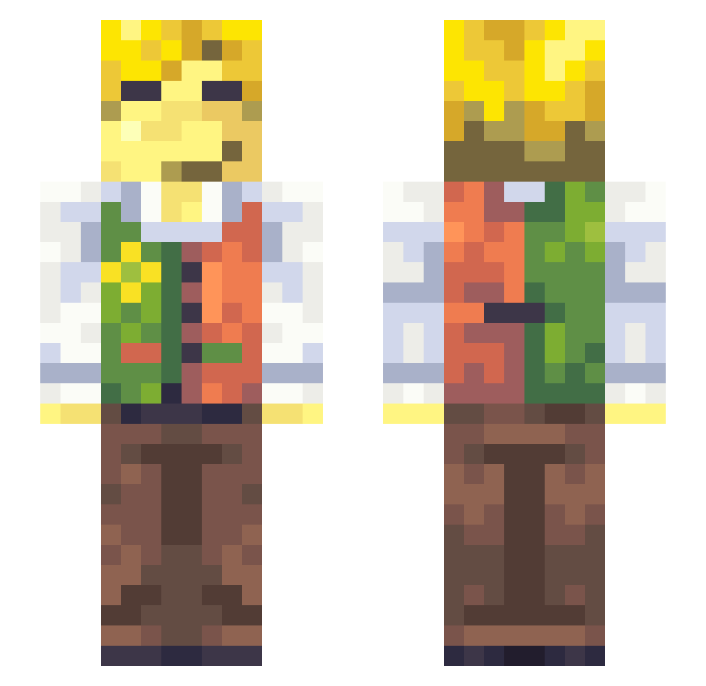 Suntoik Minecraft skin, front and back view