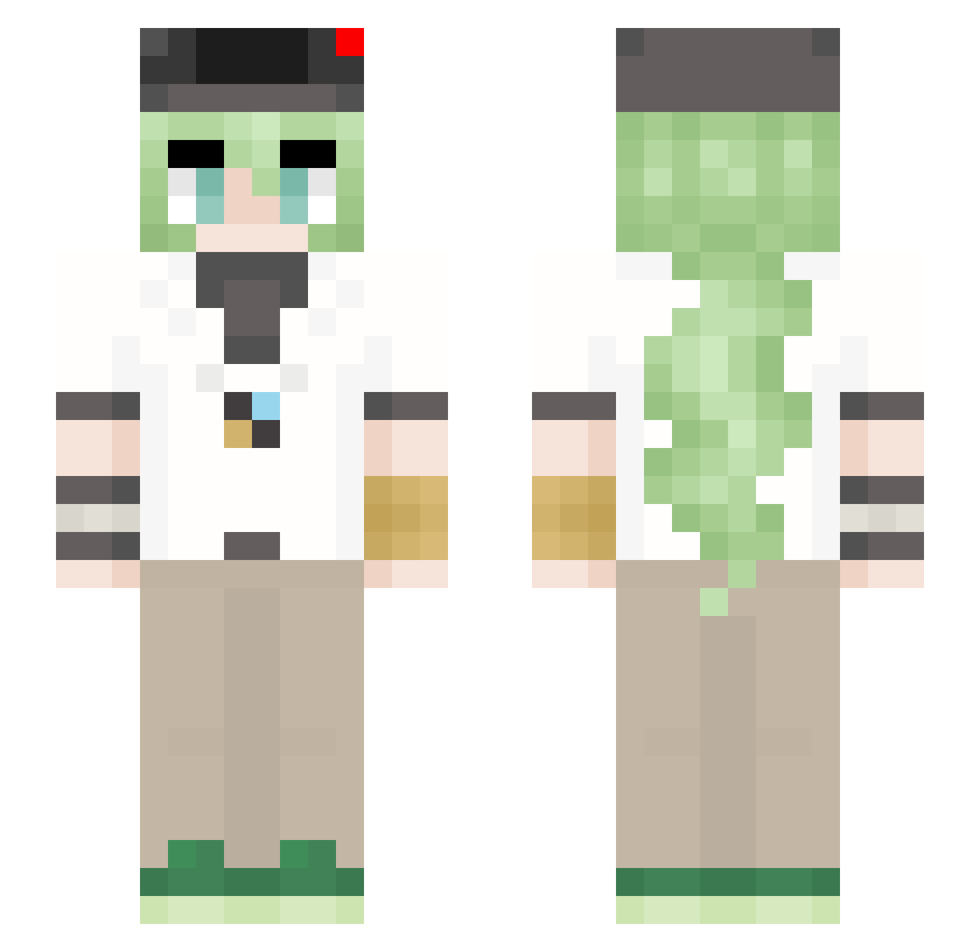 Zhozax Minecraft skin, front and back view