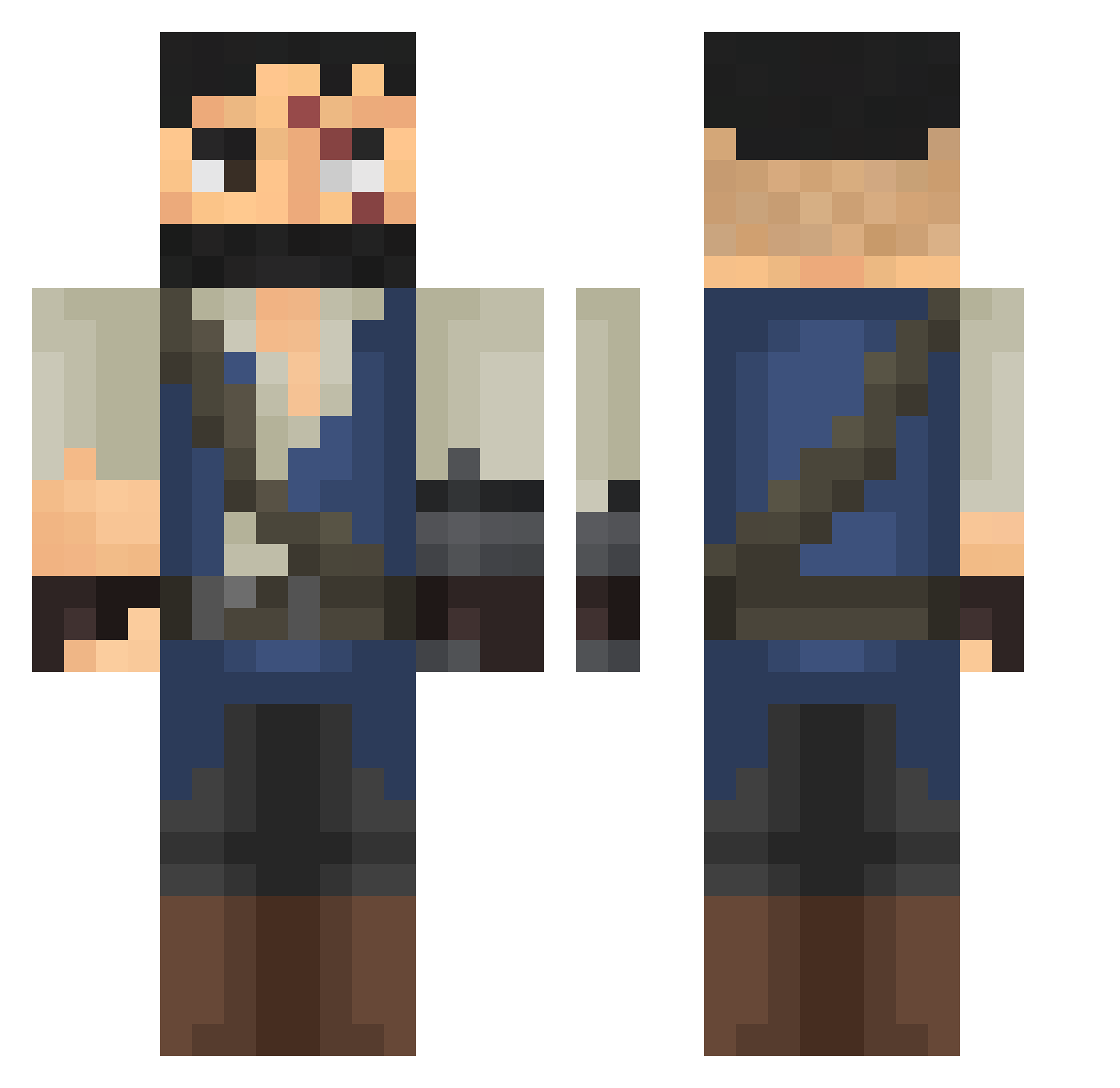 ScarfaceTJ Minecraft skin, front and back view