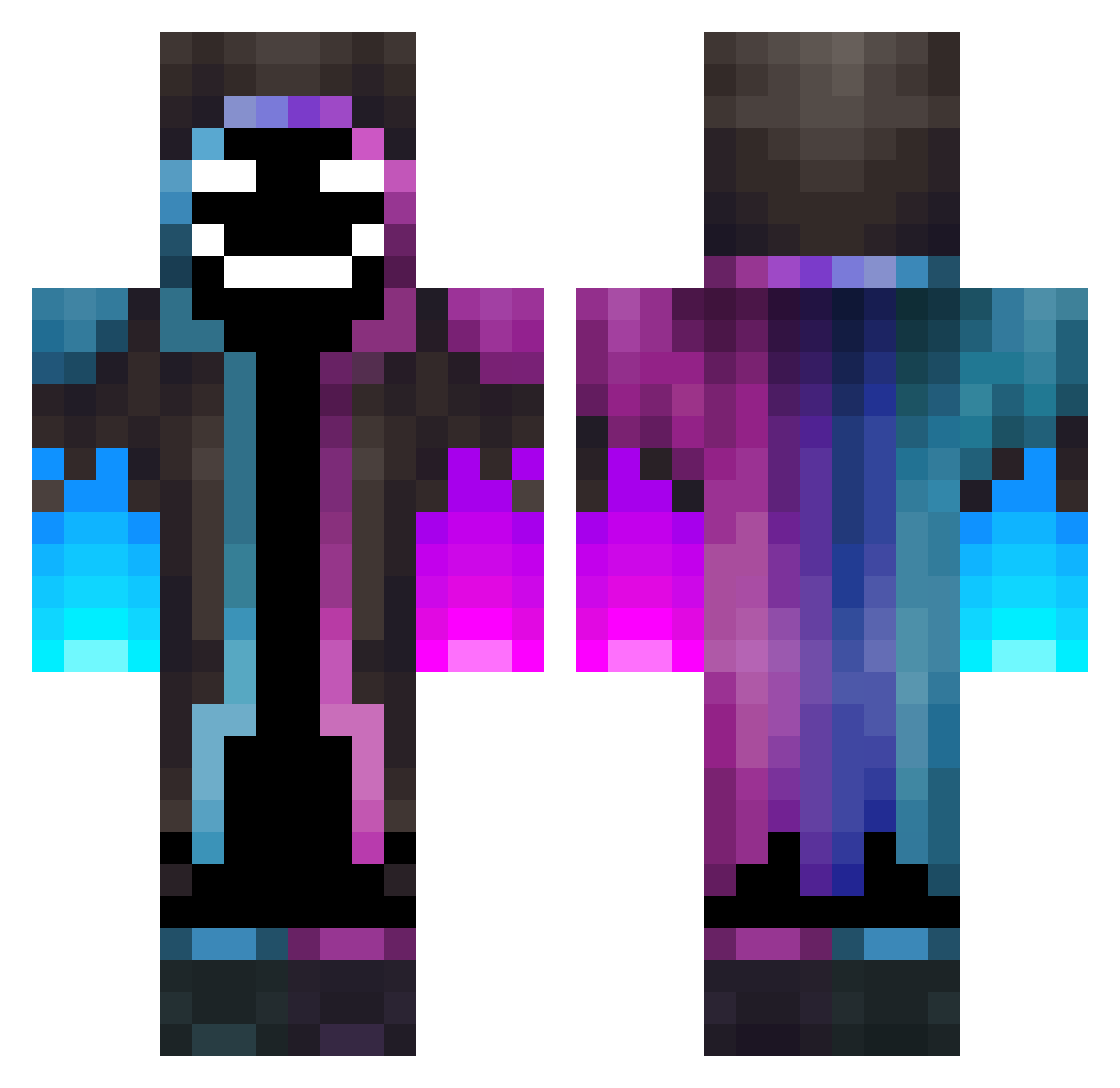 XThisMyCraftX Minecraft skin, front and back view