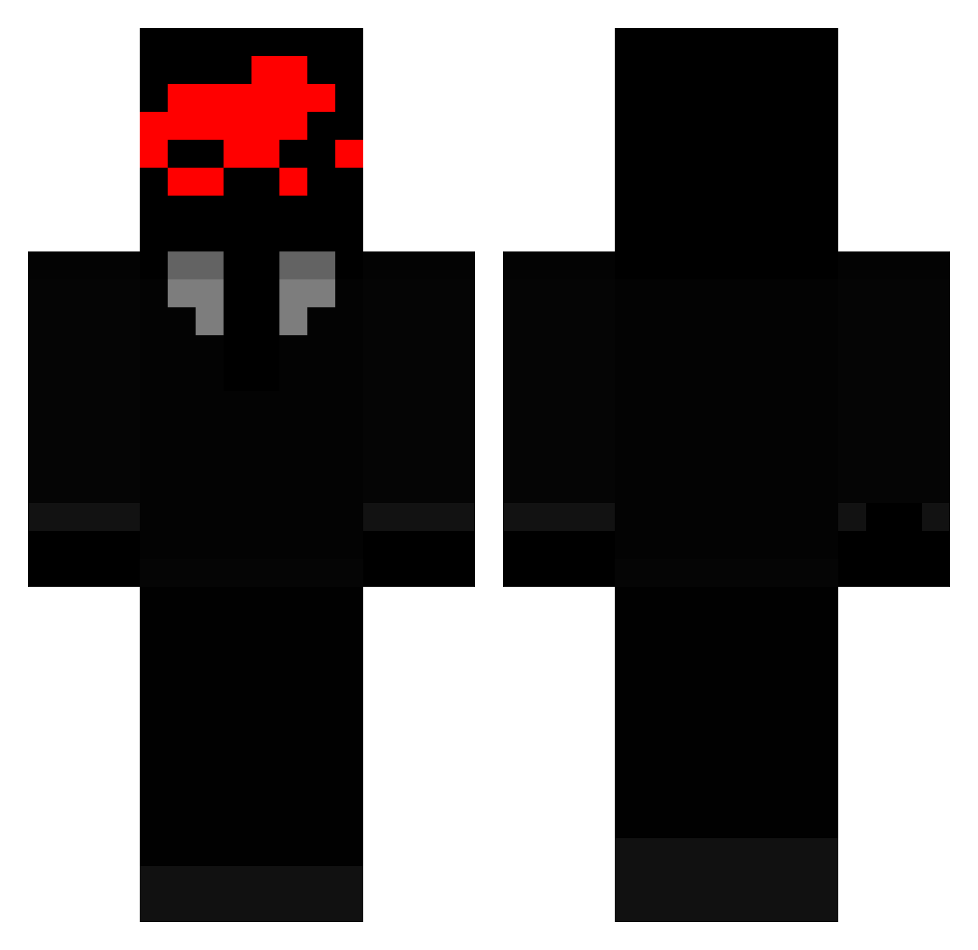 overfolding Minecraft skin, front and back view