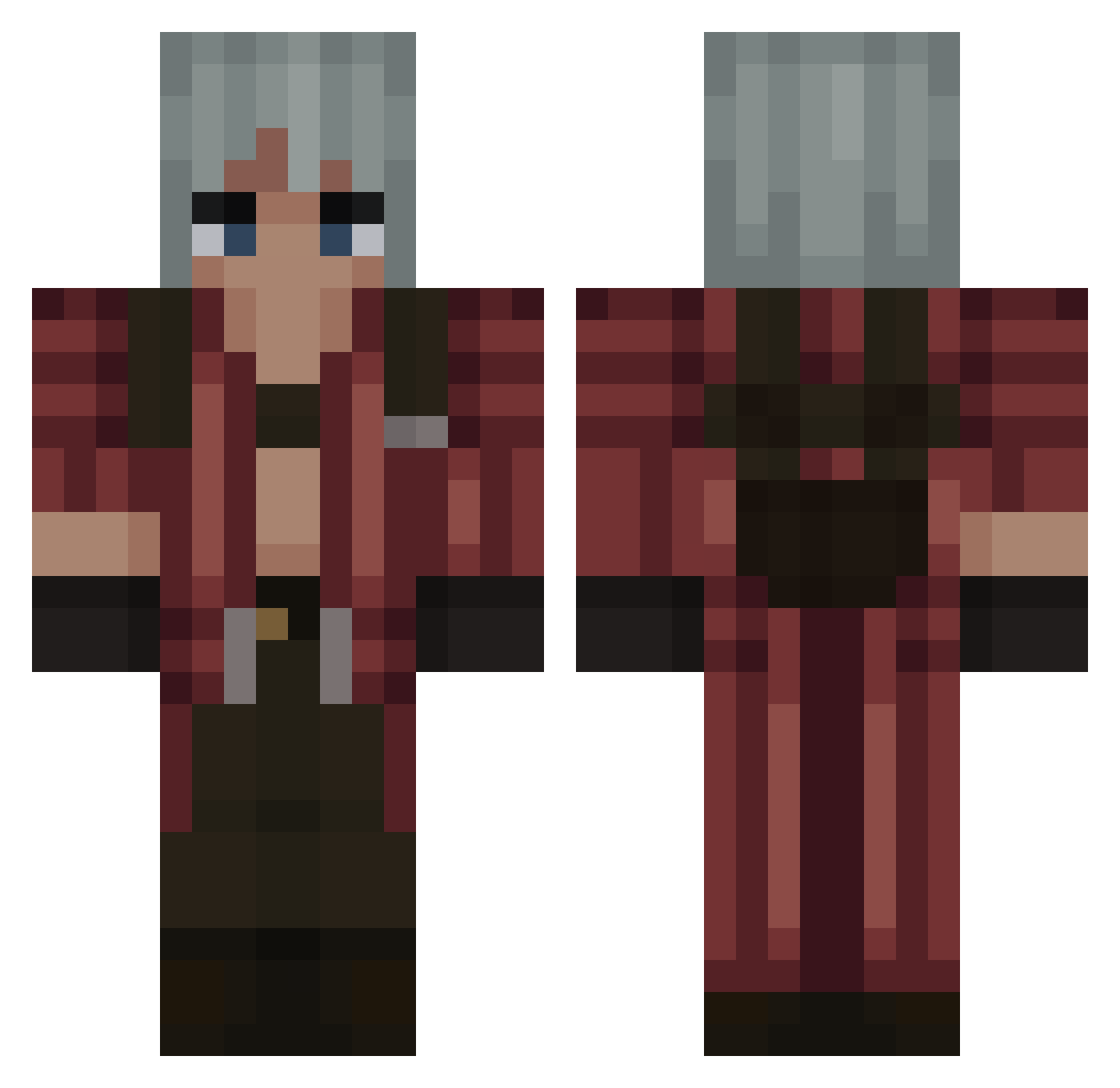 UltimaStrike57 Minecraft skin, front and back view