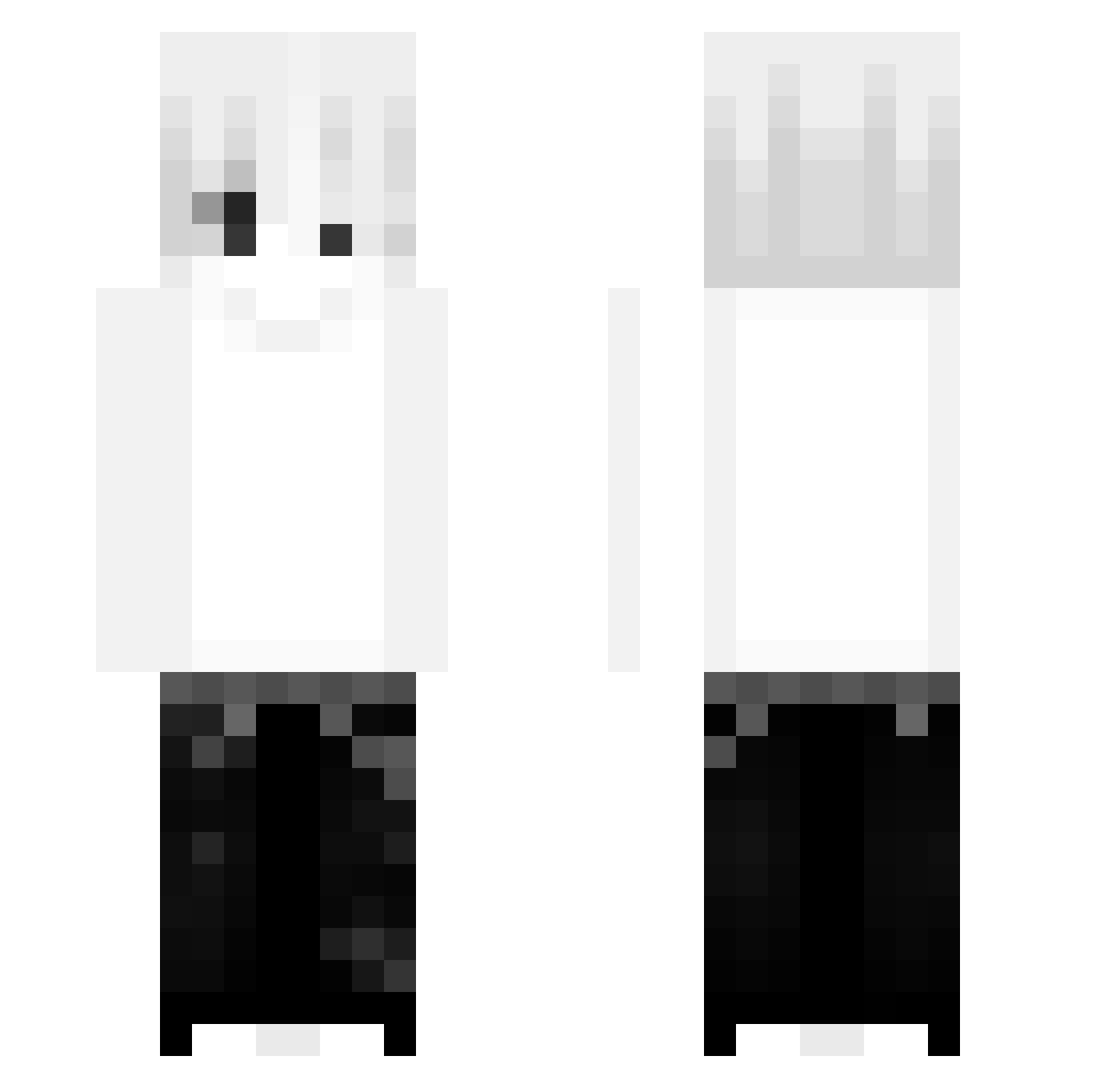 Anchorsws Minecraft skin, front and back view