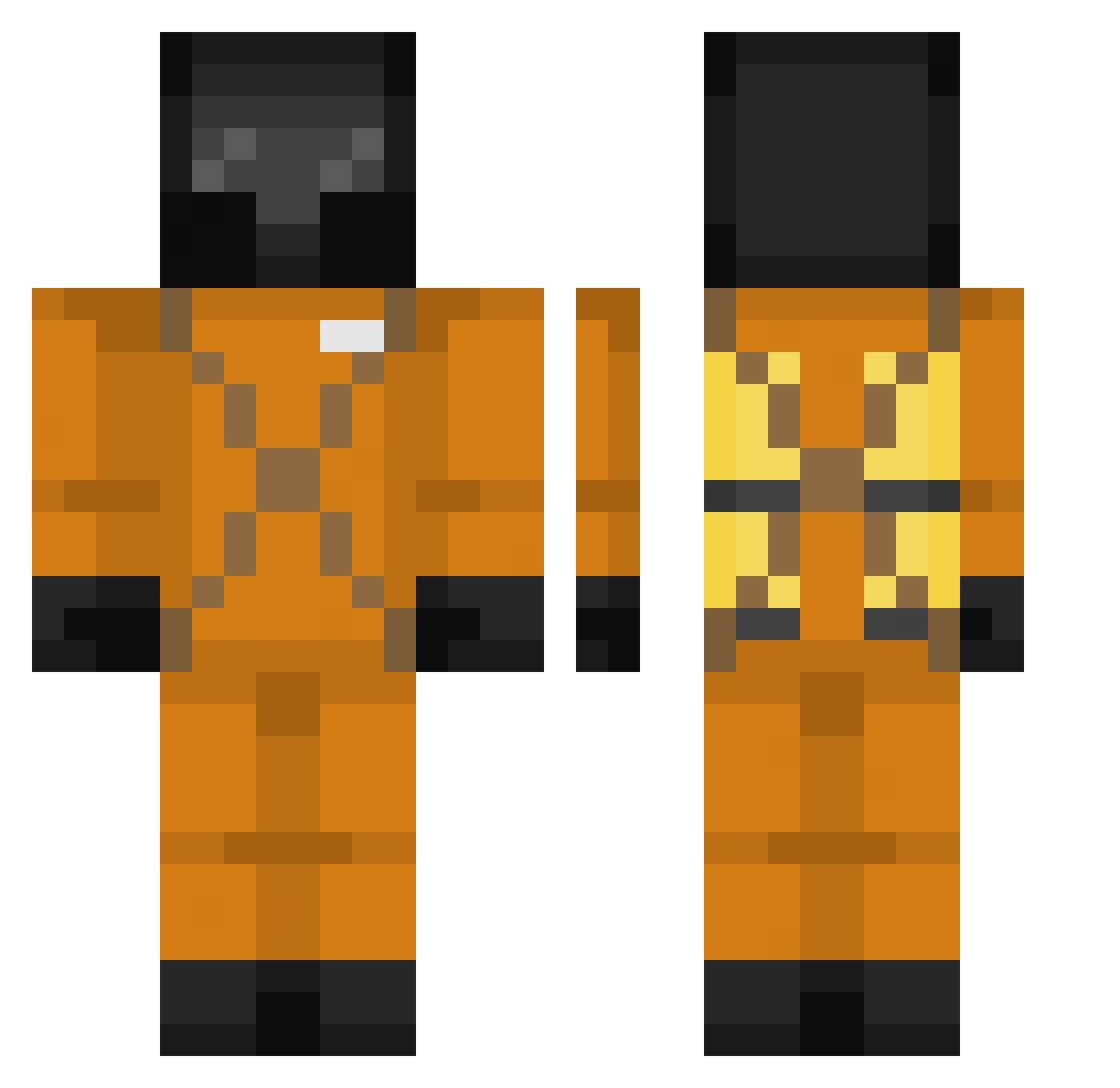 DopeChezburger Minecraft skin, front and back view