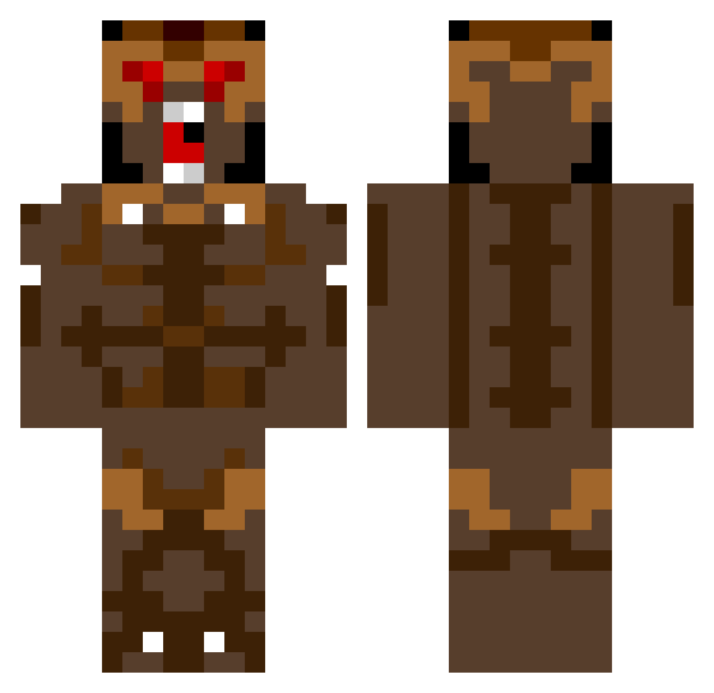 Spontaneousness Minecraft skin, front and back view