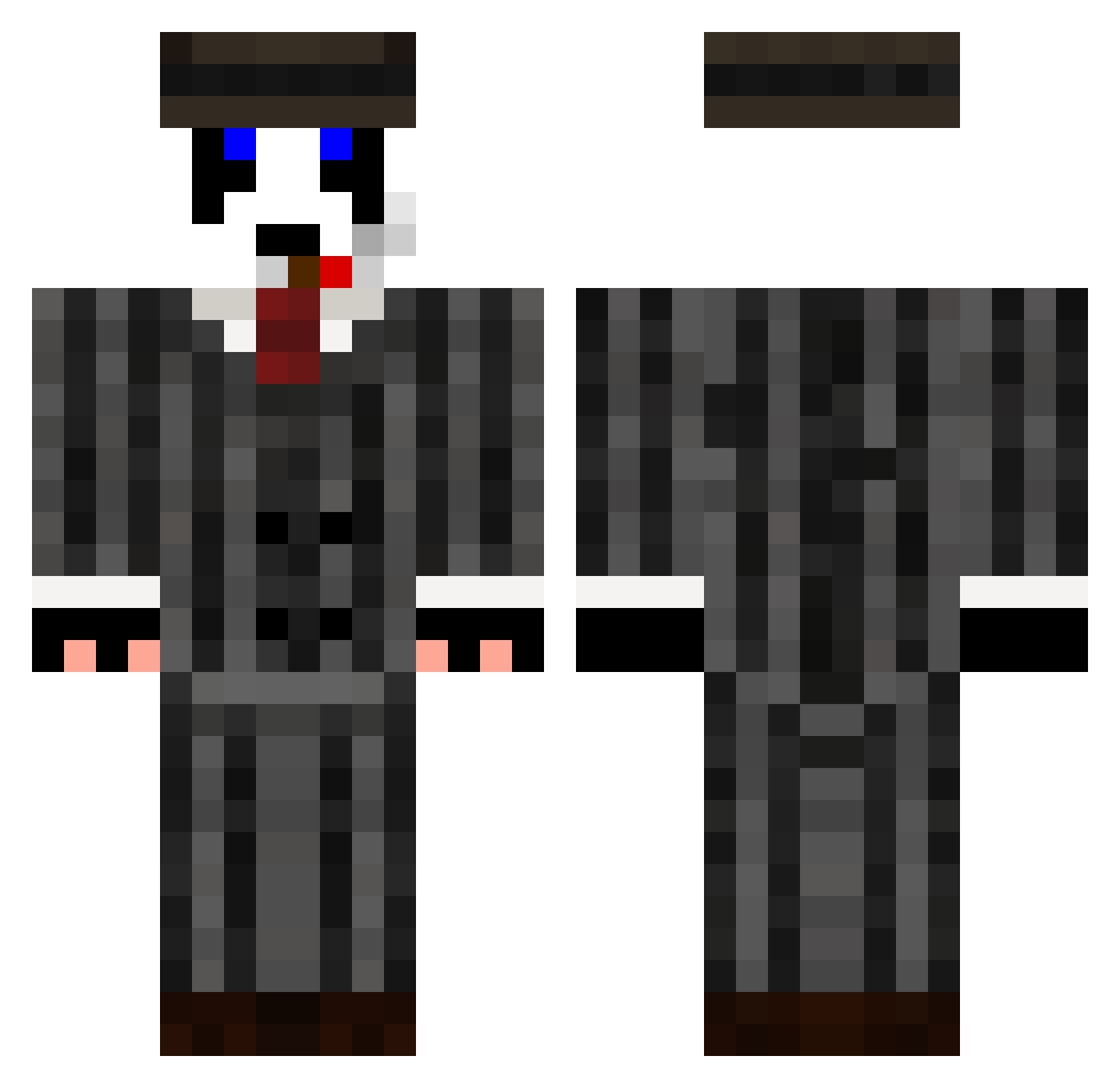 Synactic Minecraft skin, front and back view