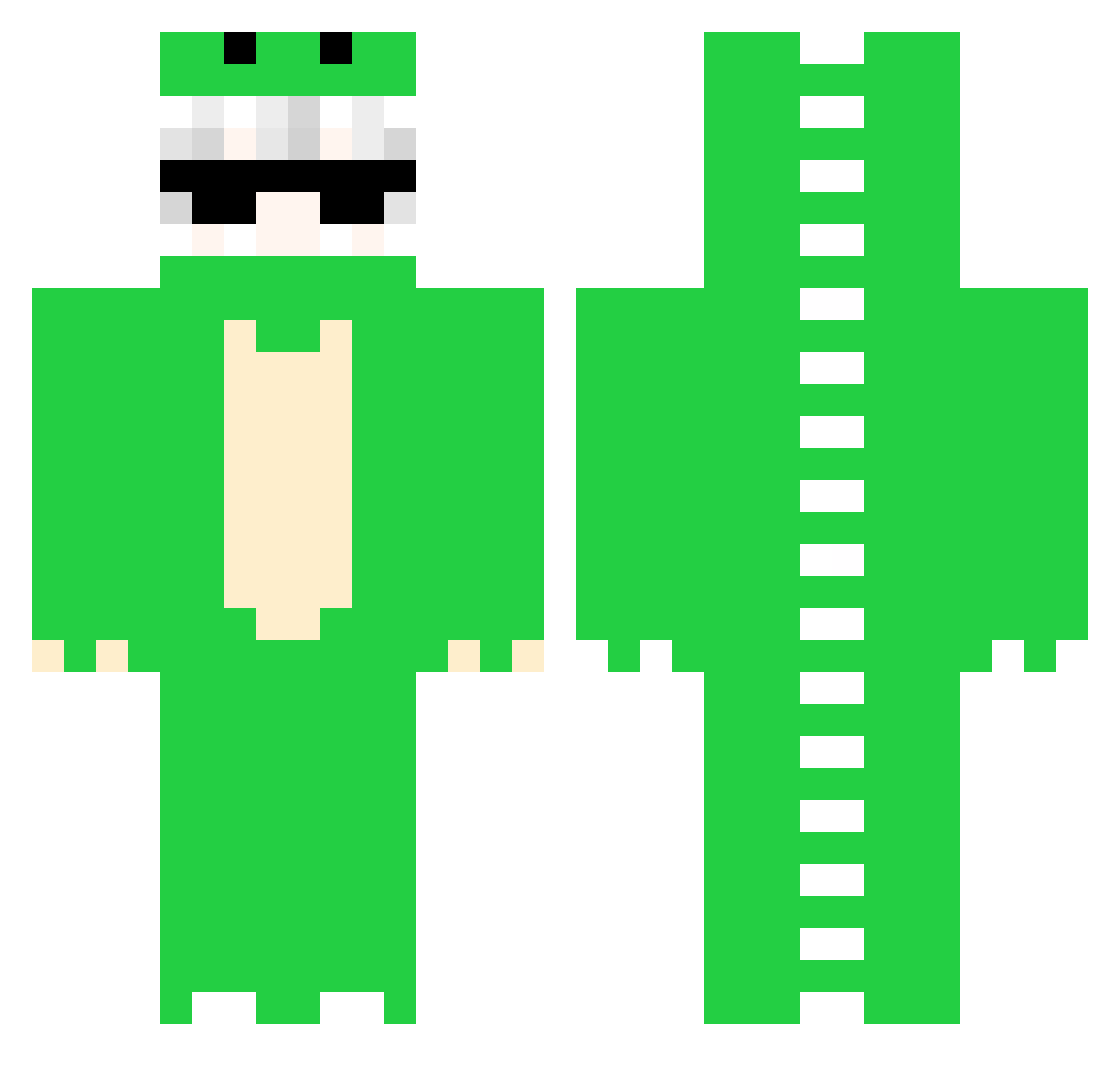 GreenRoad797 Minecraft skin, front and back view