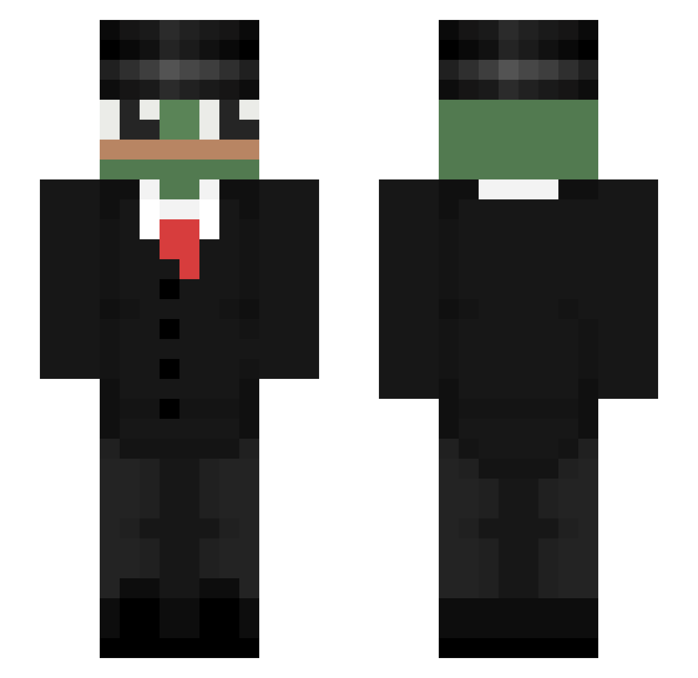 Top1_Pepega Minecraft skin, front and back view