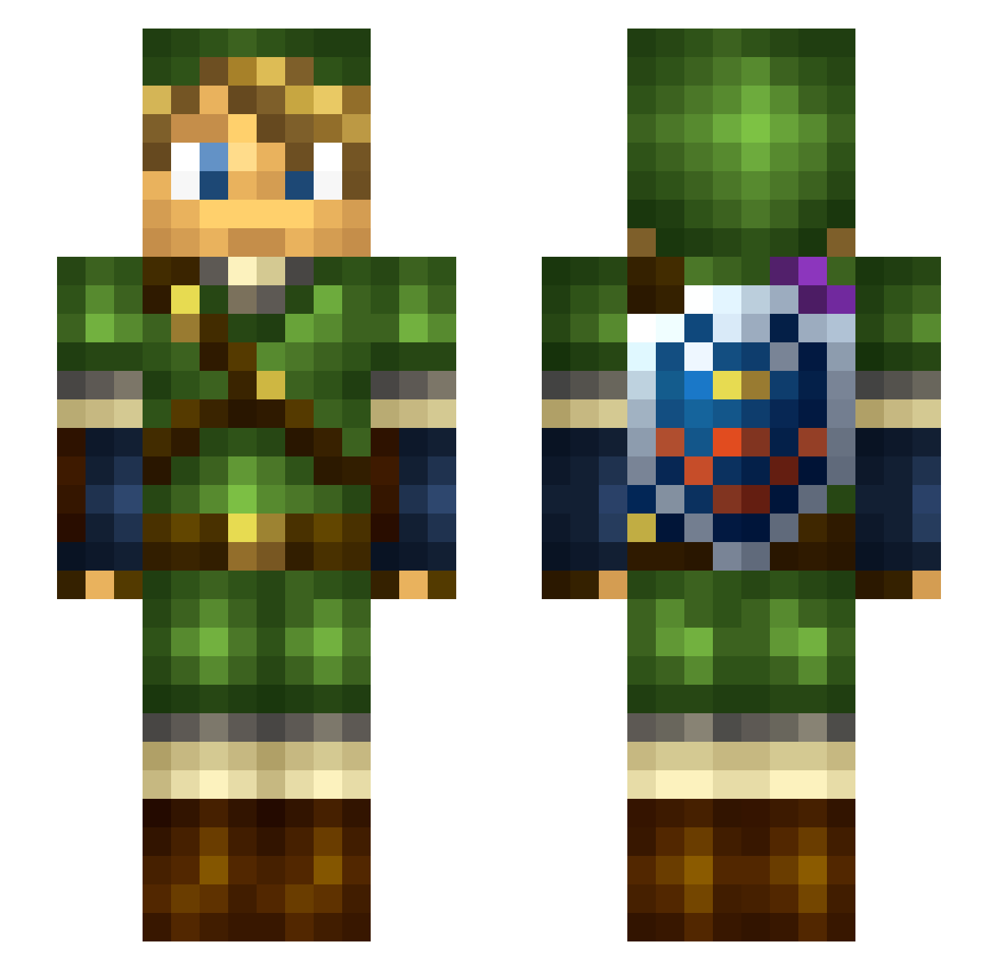Novaran Minecraft skin, front and back view