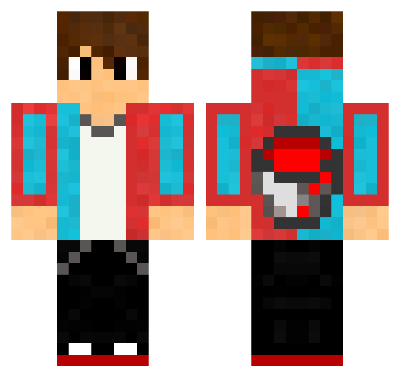 Compot Minecraft skin, front and back view