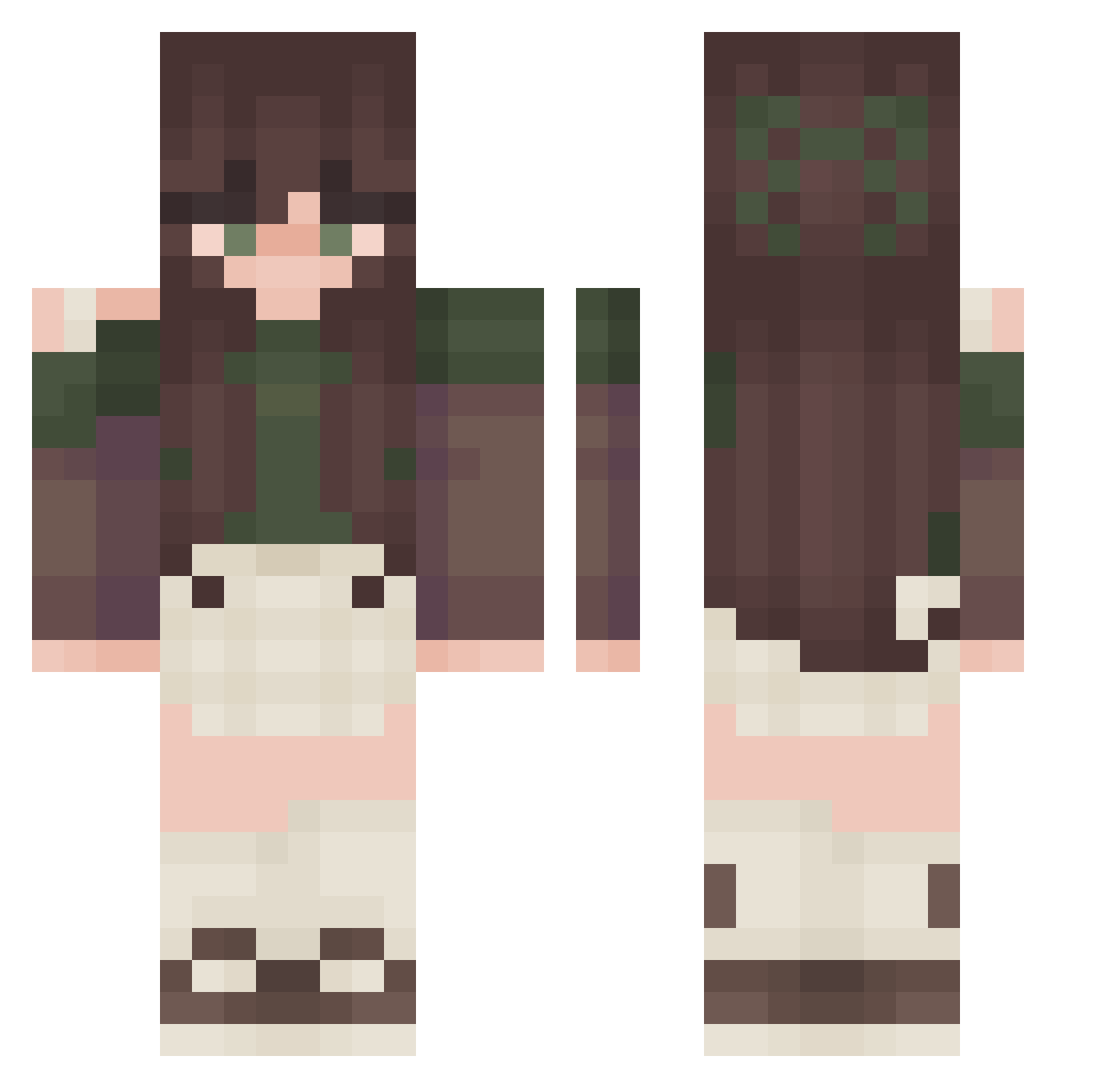 Sp00ked__ Minecraft skin, front and back view
