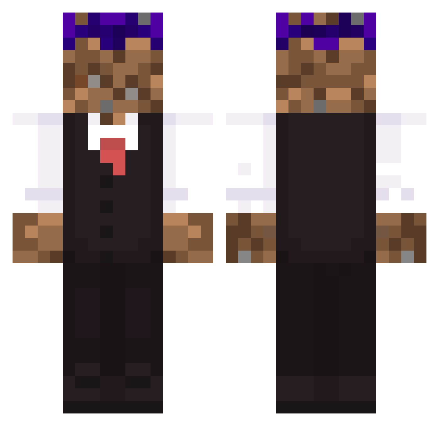 VenomElysium Minecraft skin, front and back view