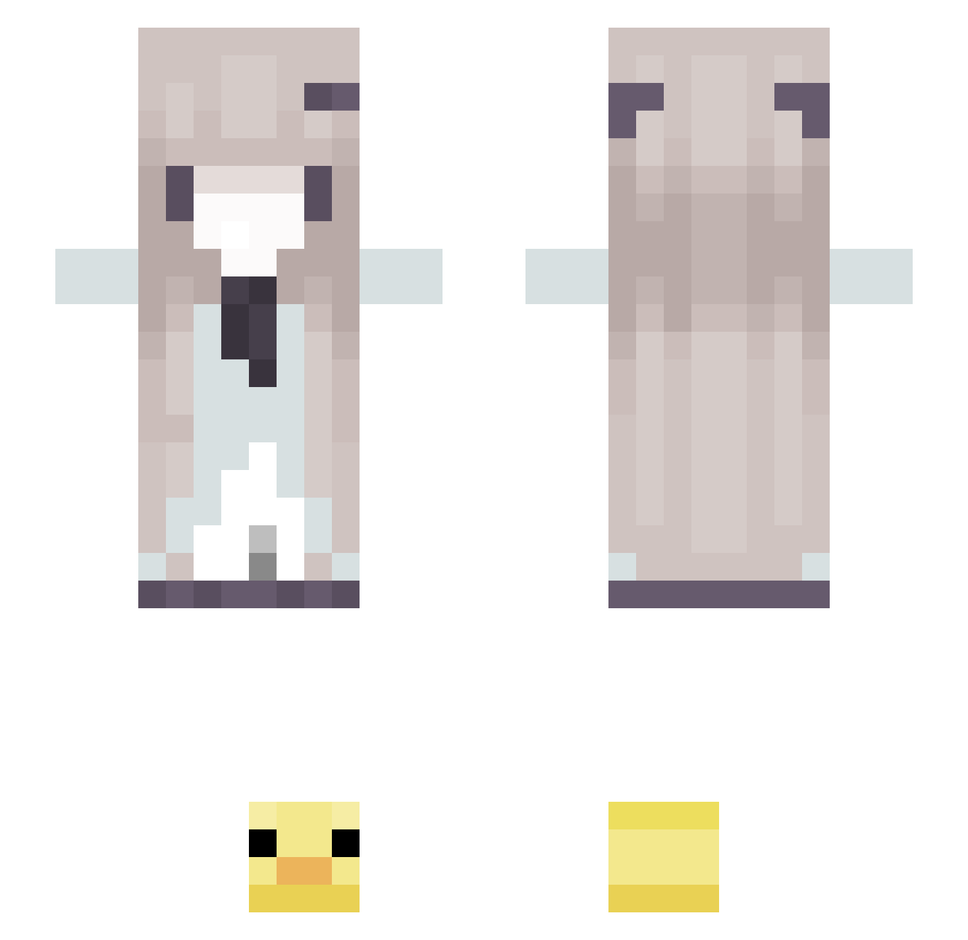 ChipKopp Minecraft skin, front and back view