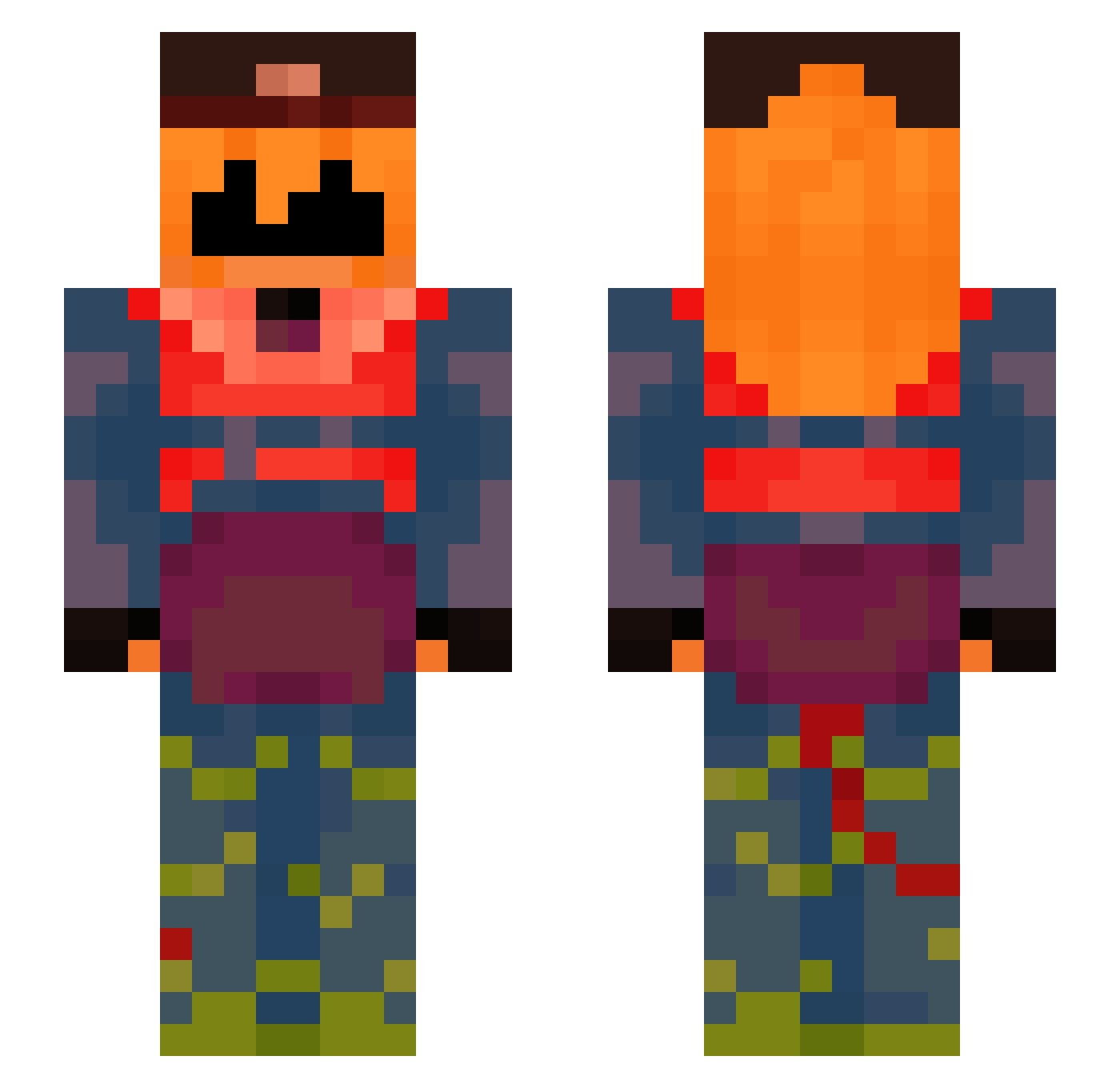 Eloquenceology Minecraft skin, front and back view