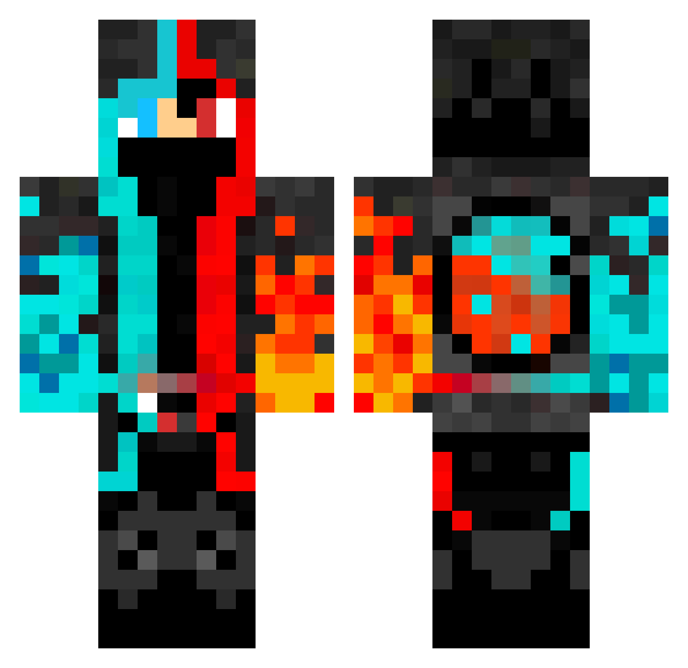 Athar_channel Minecraft skin, front and back view