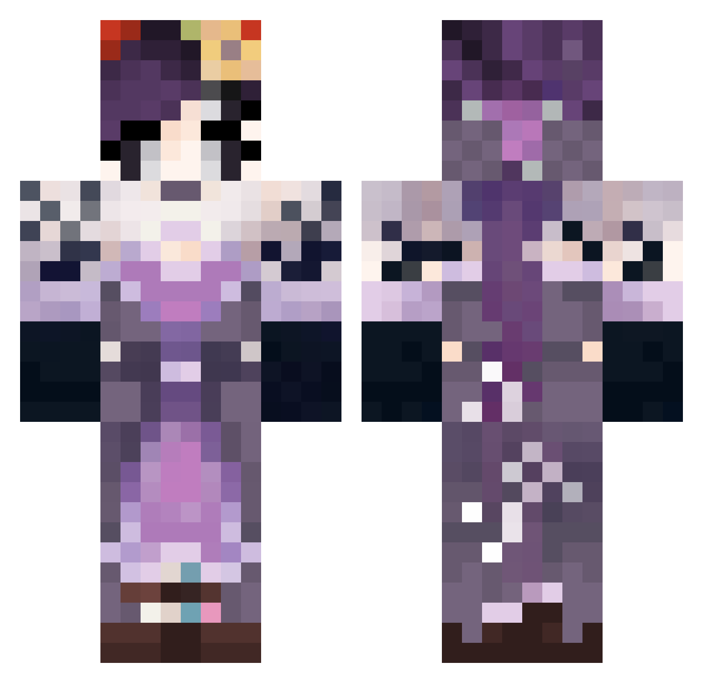 Tobi_Beans Minecraft skin, front and back view