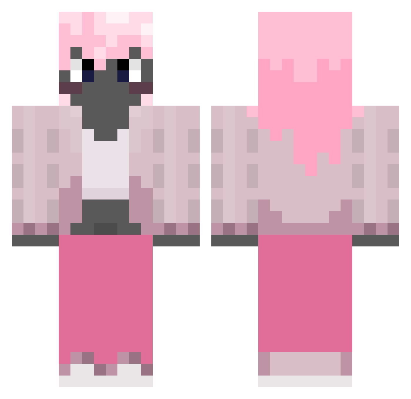 _PButt Minecraft skin, front and back view