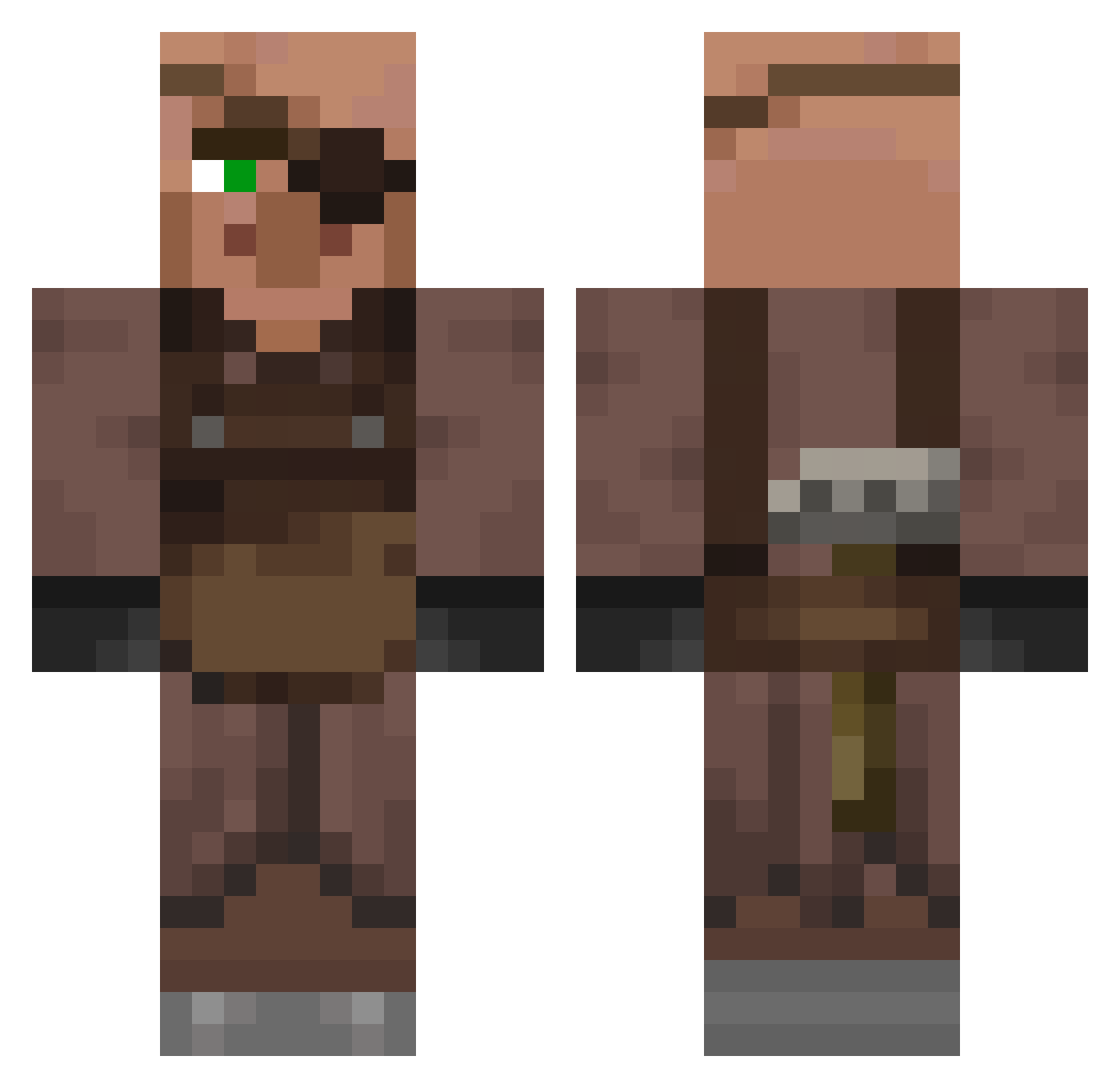 Vpl_X Minecraft skin, front and back view