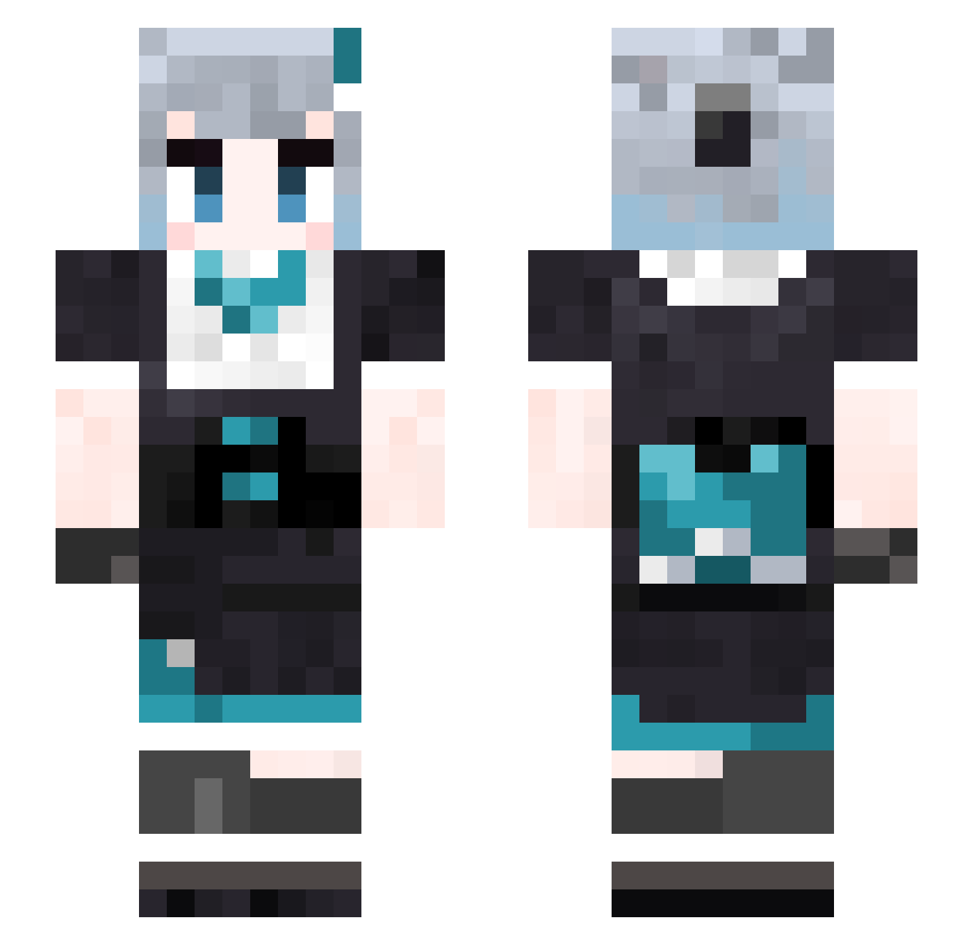 Fuurin_16 Minecraft skin, front and back view