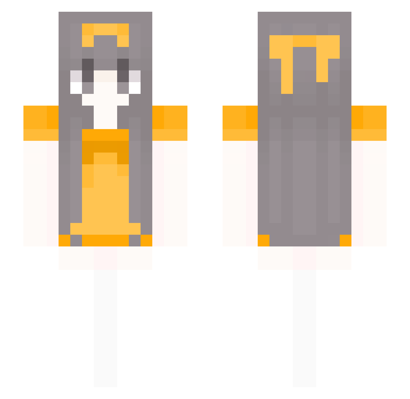 Mellic Minecraft skin, front and back view