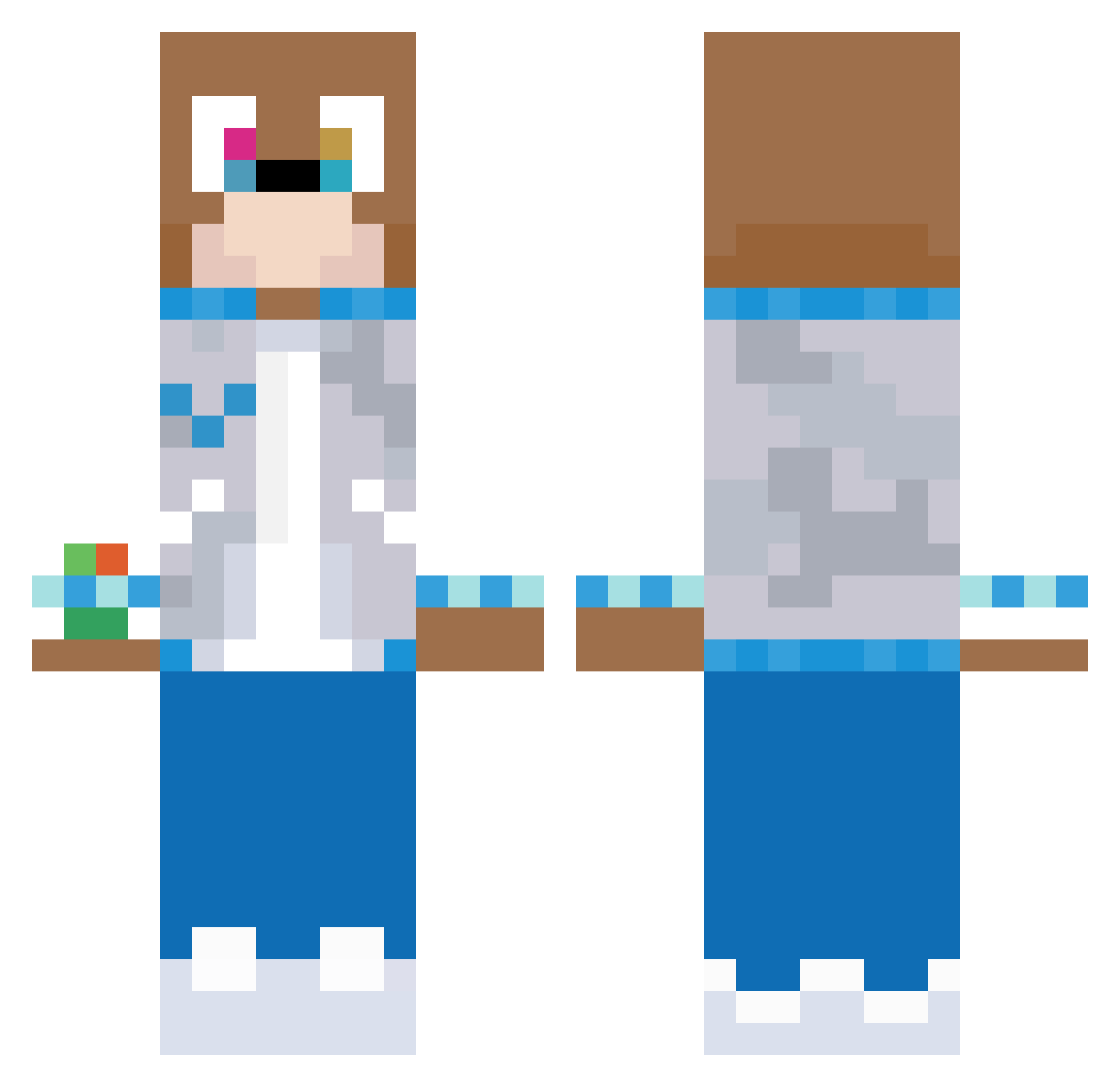 polliwig Minecraft skin, front and back view