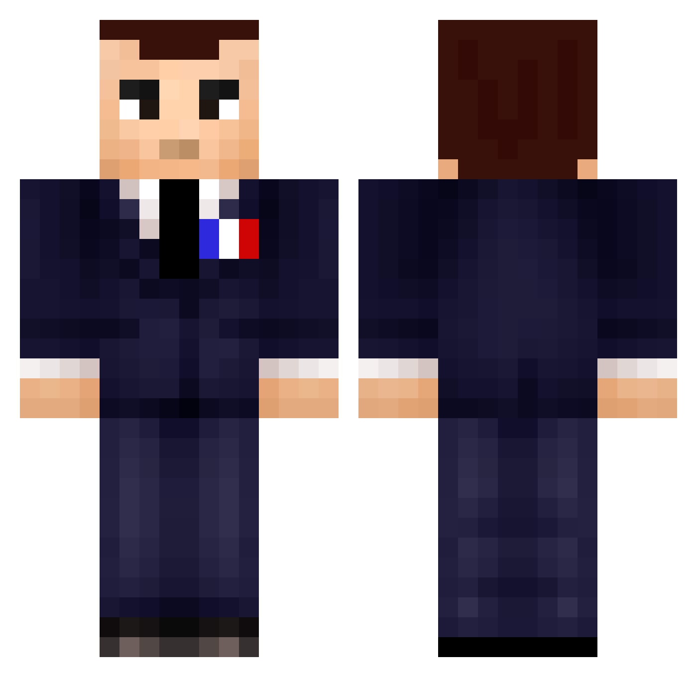 Nonogaut Minecraft skin, front and back view