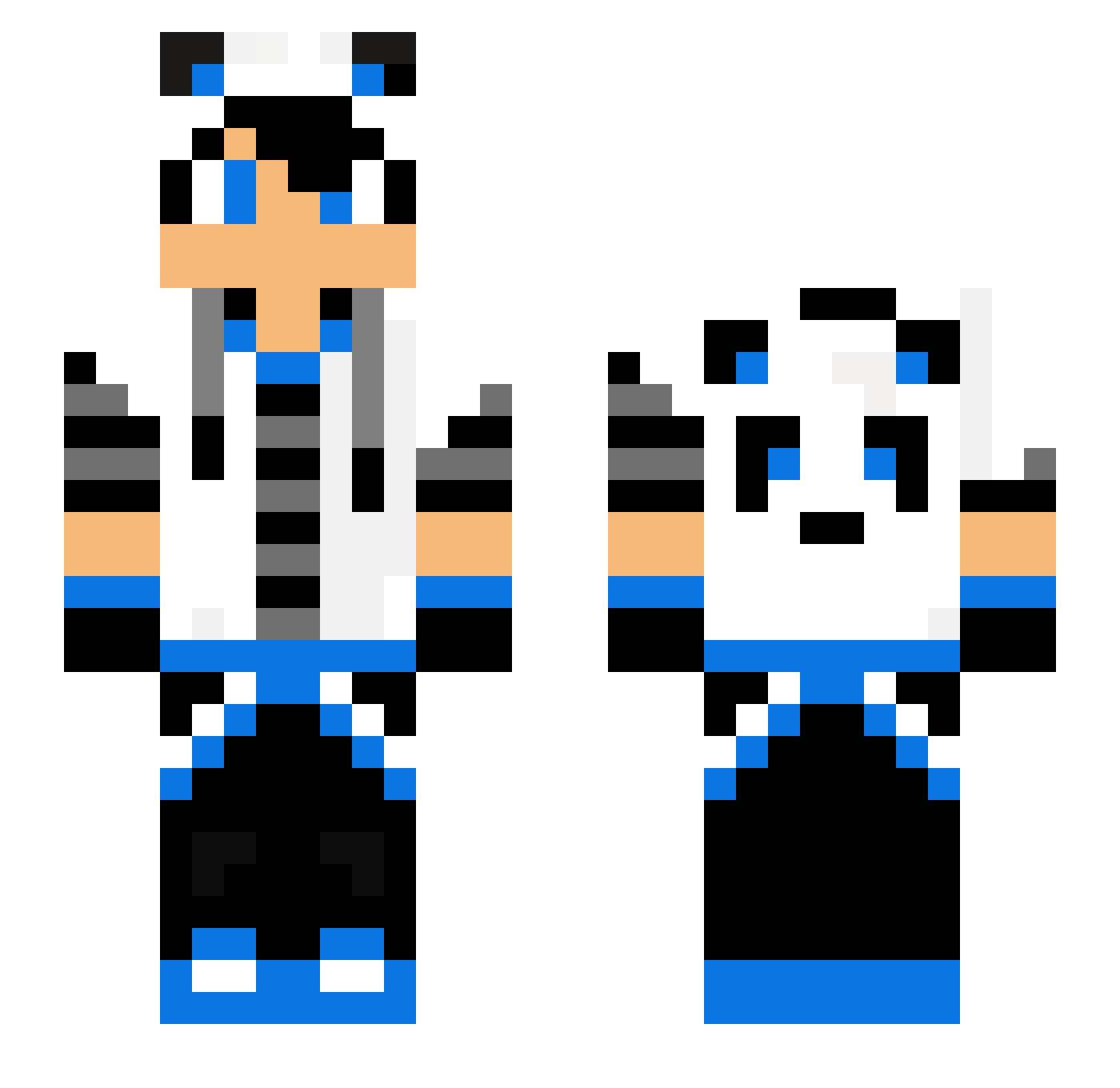 Princecraft Minecraft skin, front and back view