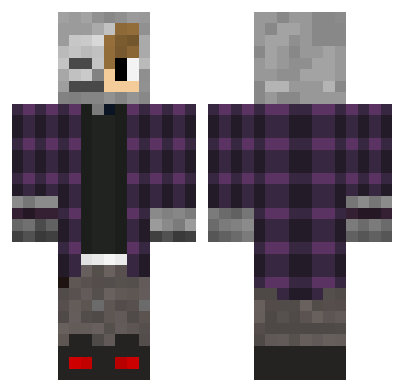 KoKostekk Minecraft skin, front and back view