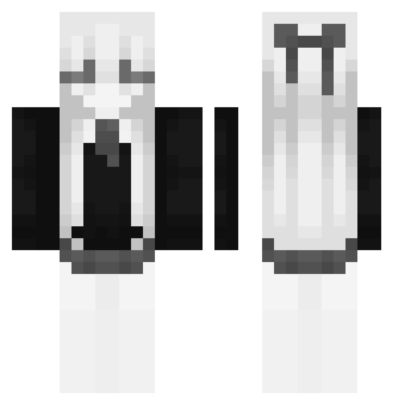 yaha1ra Minecraft skin, front and back view