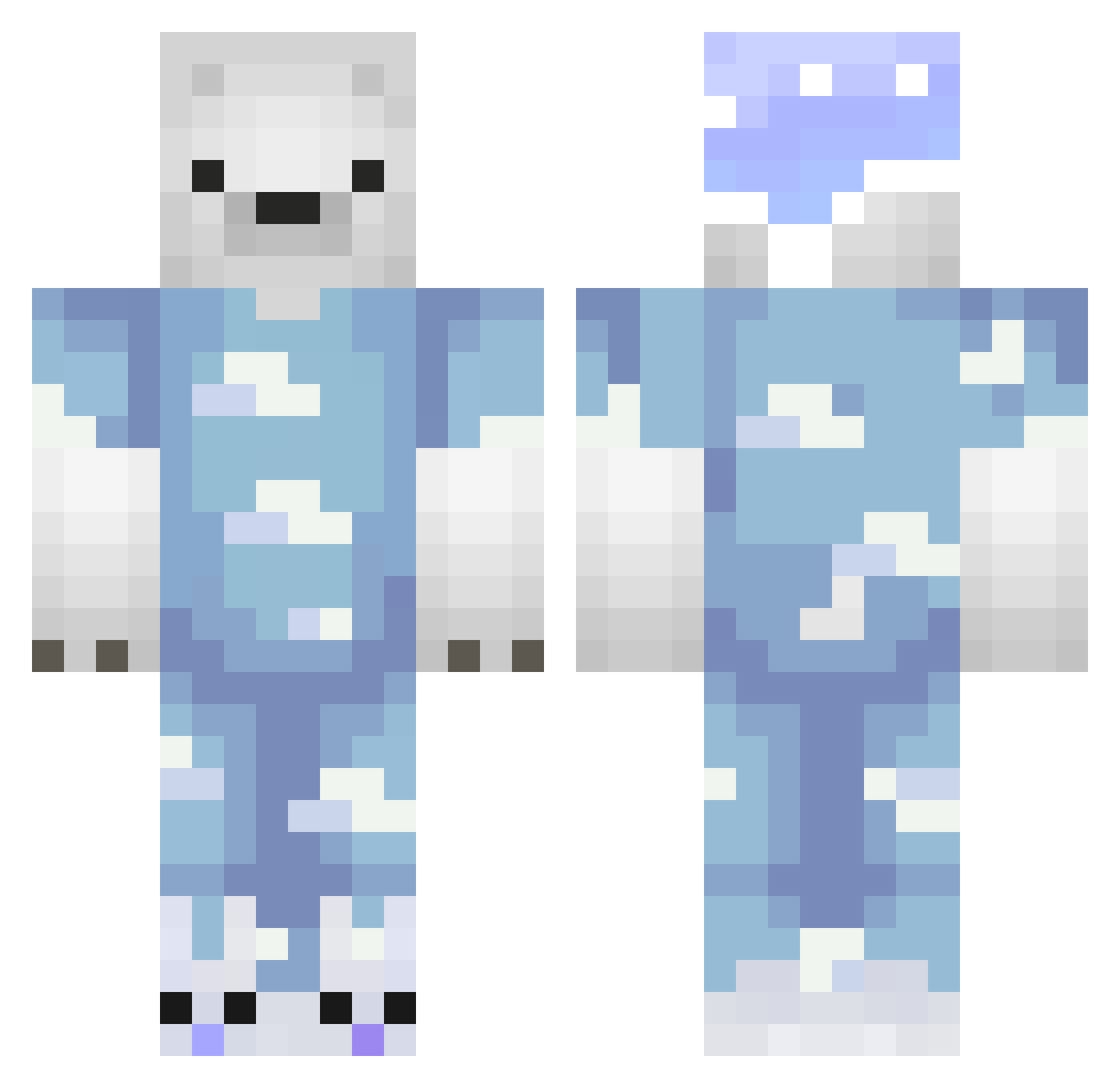 Scarwood Minecraft skin, front and back view