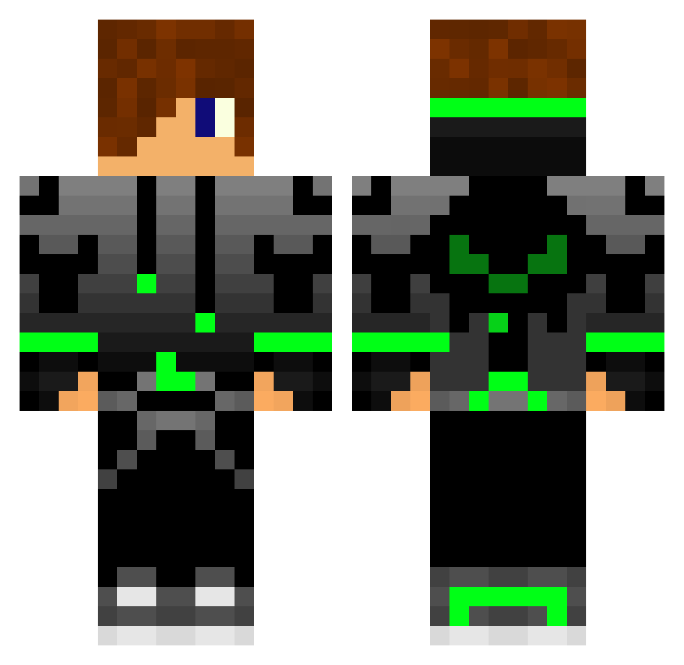 Ravemi987 Minecraft skin, front and back view