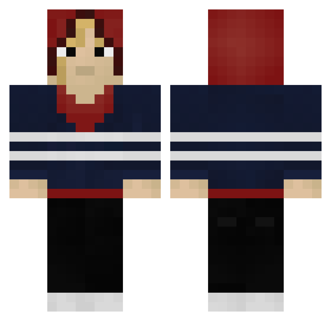 zxchubrik999 Minecraft skin, front and back view