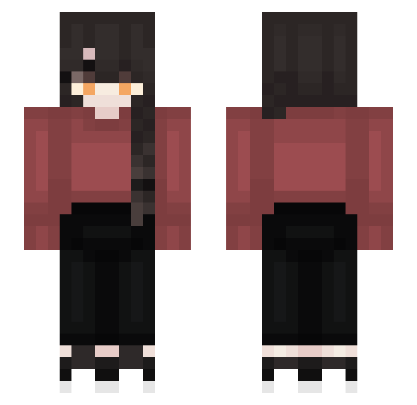 ilovecats637 Minecraft skin, front and back view