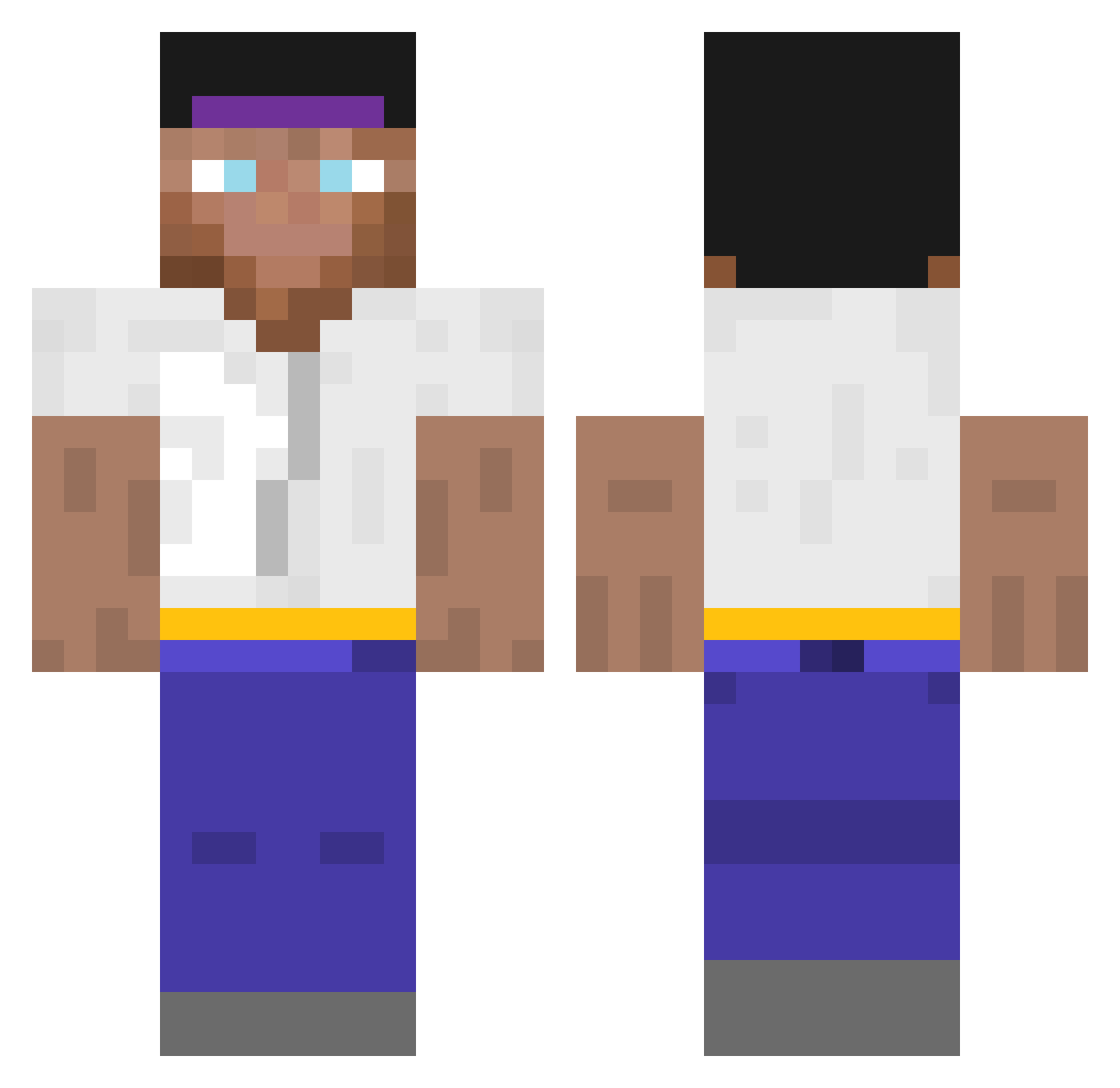 Somner Minecraft skin, front and back view