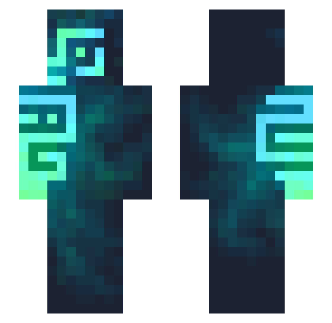 ashvanzer Minecraft skin, front and back view