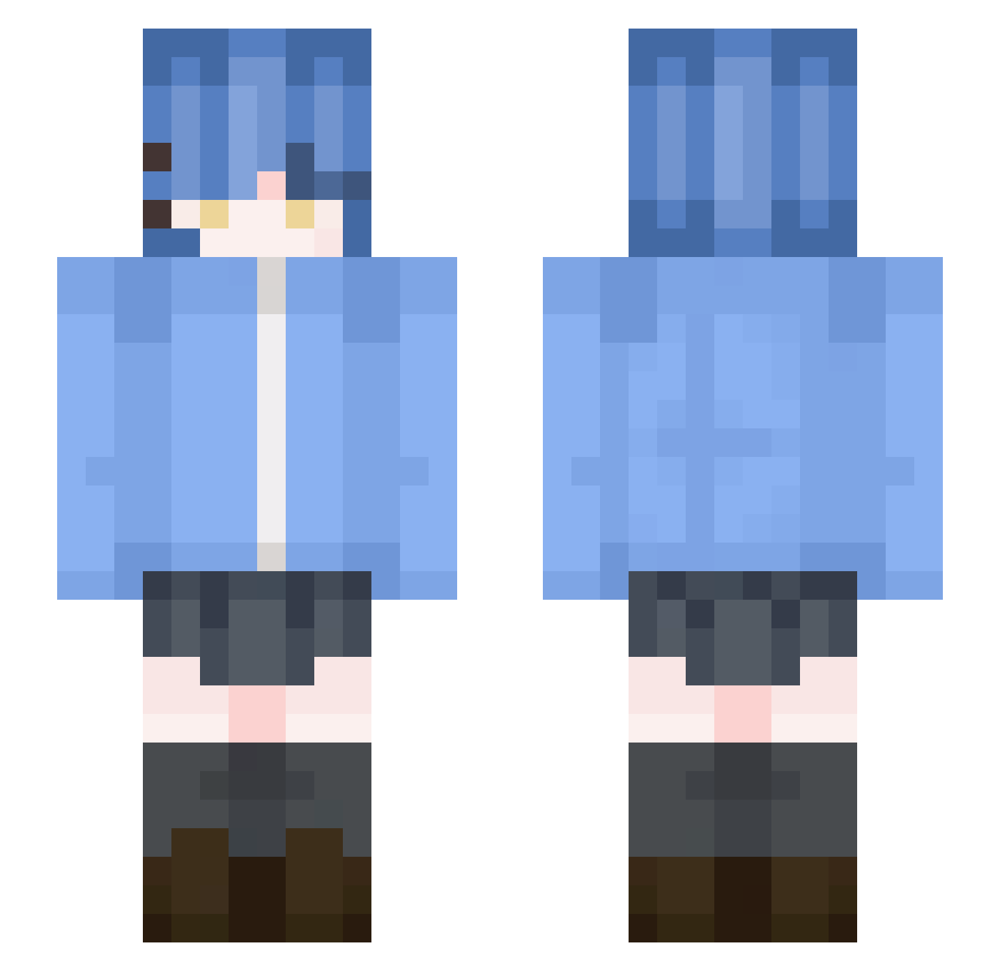 ErnexParacetamol Minecraft skin, front and back view