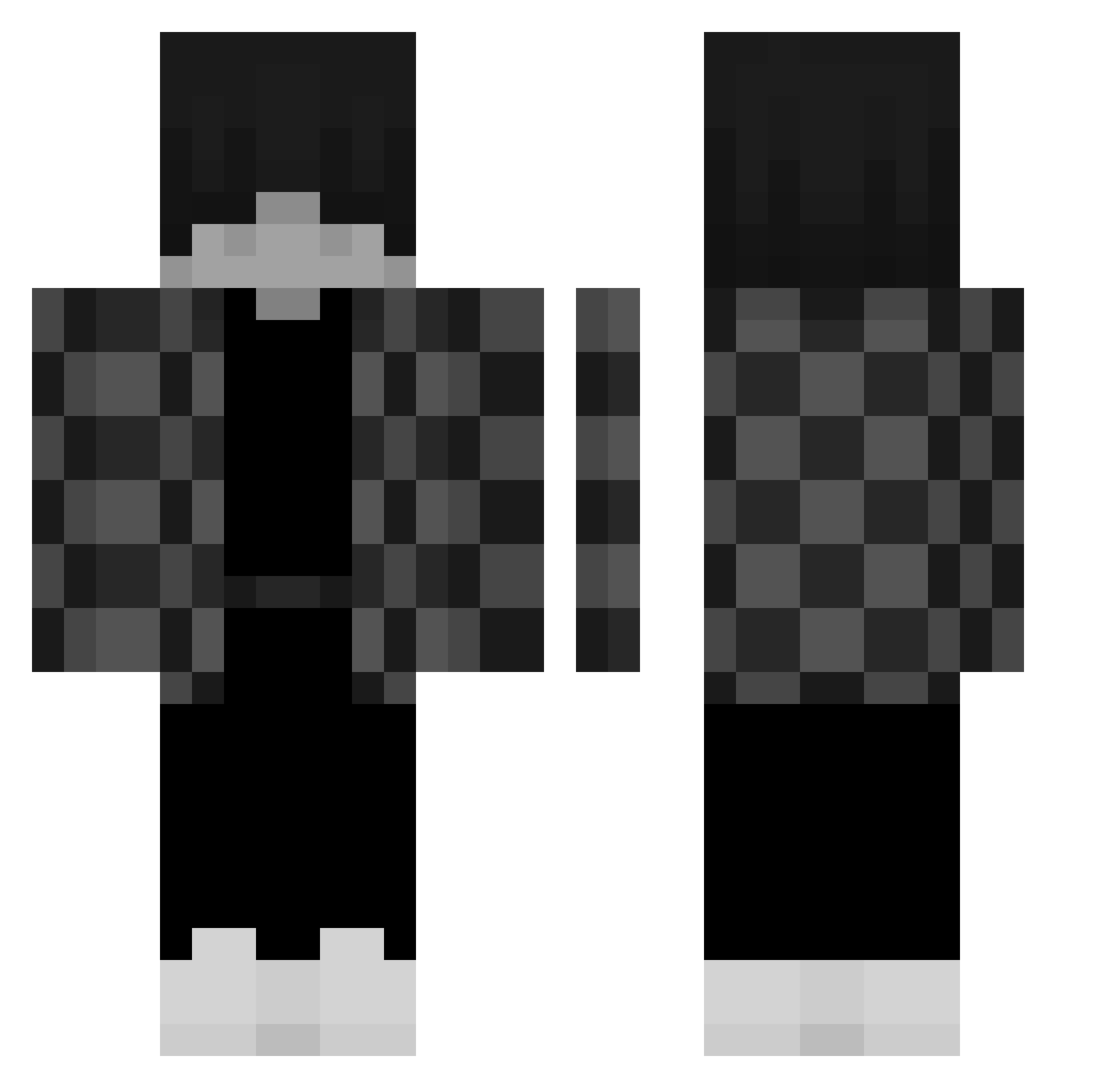 xMubir Minecraft skin, front and back view