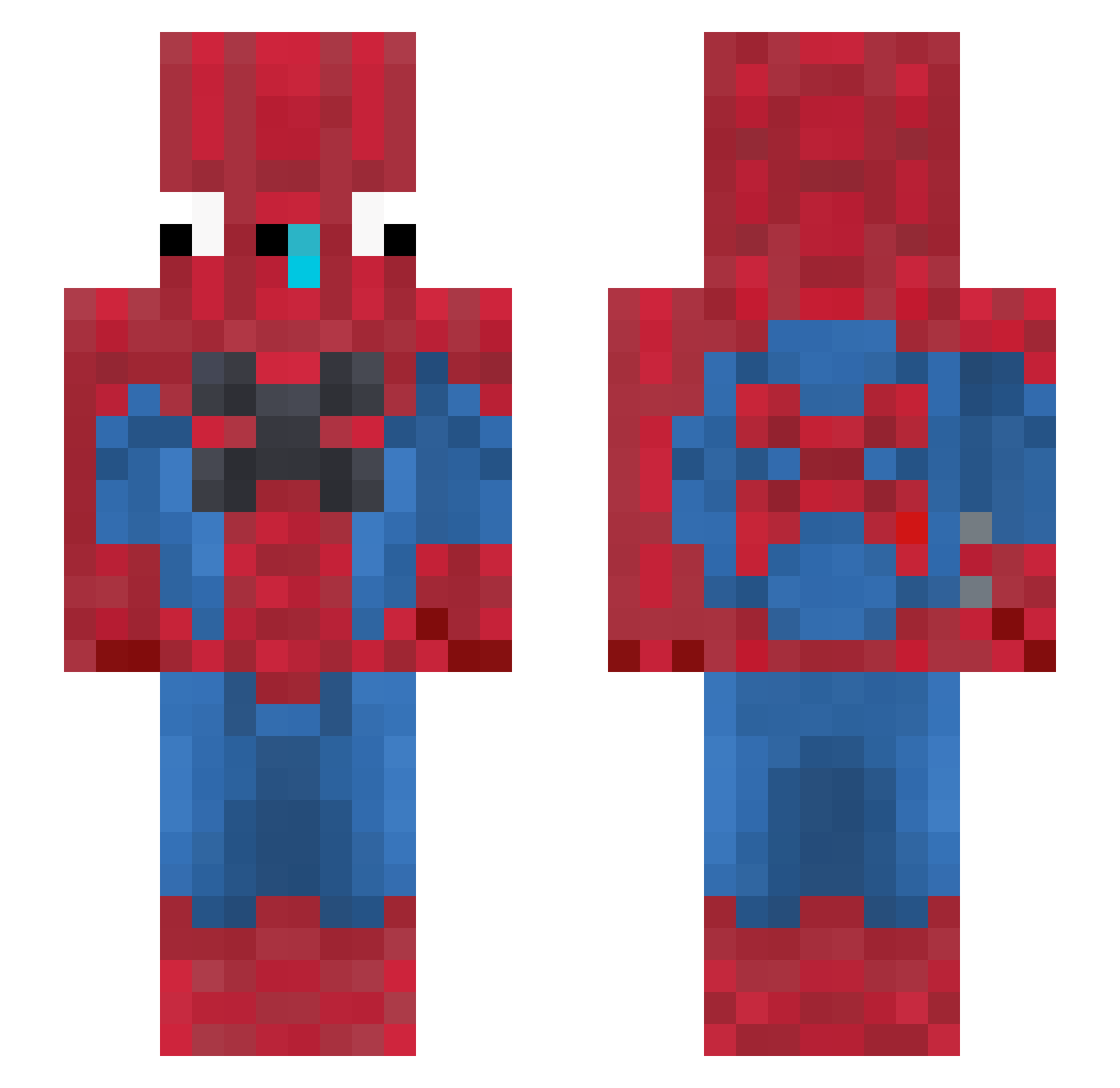 bujsie21 Minecraft skin, front and back view