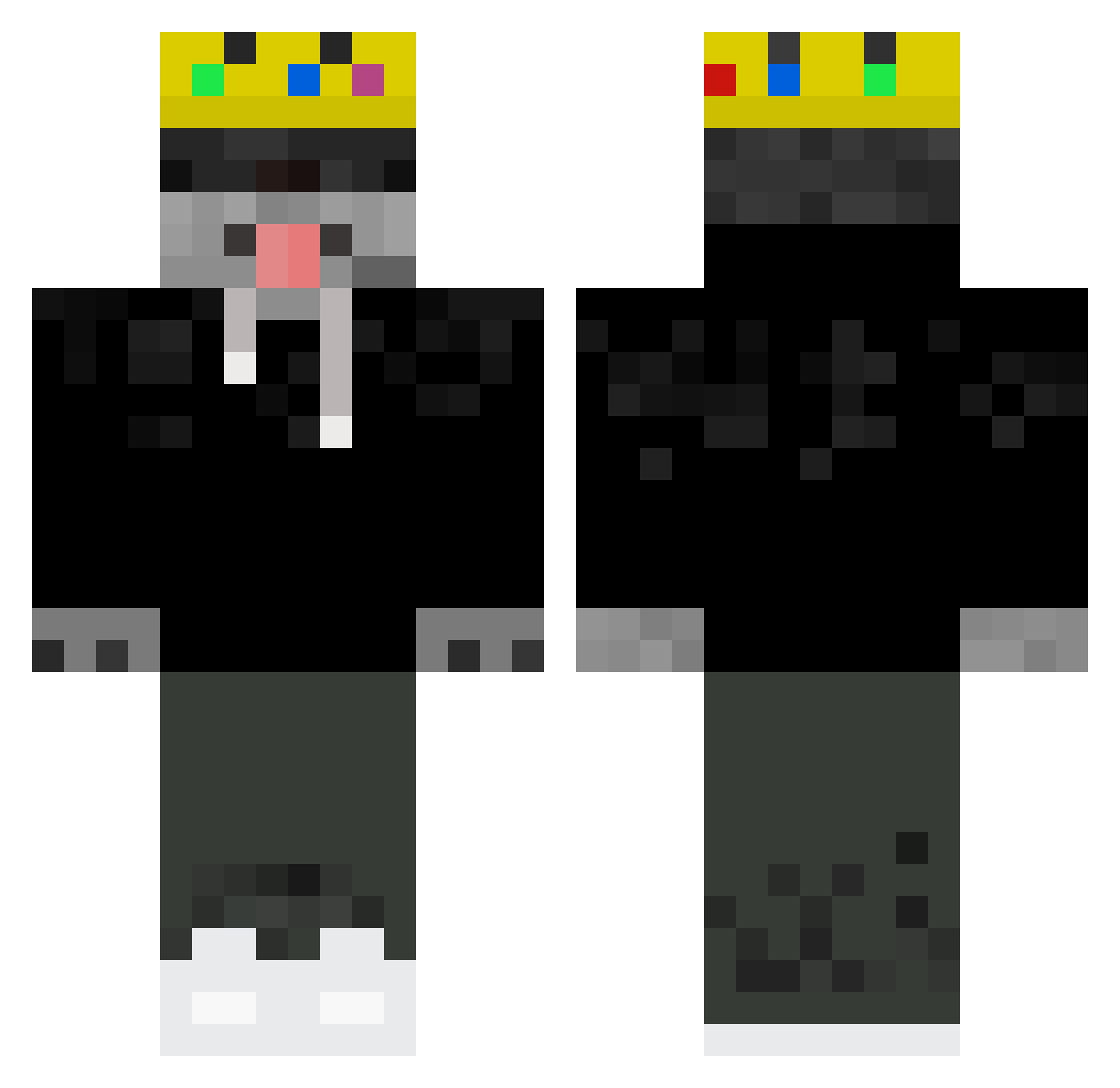 Siah7834 Minecraft skin, front and back view
