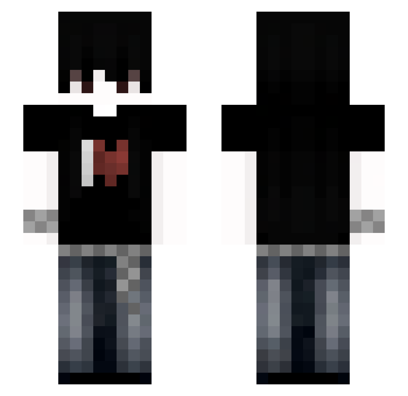 Backstarshadow Minecraft skin, front and back view
