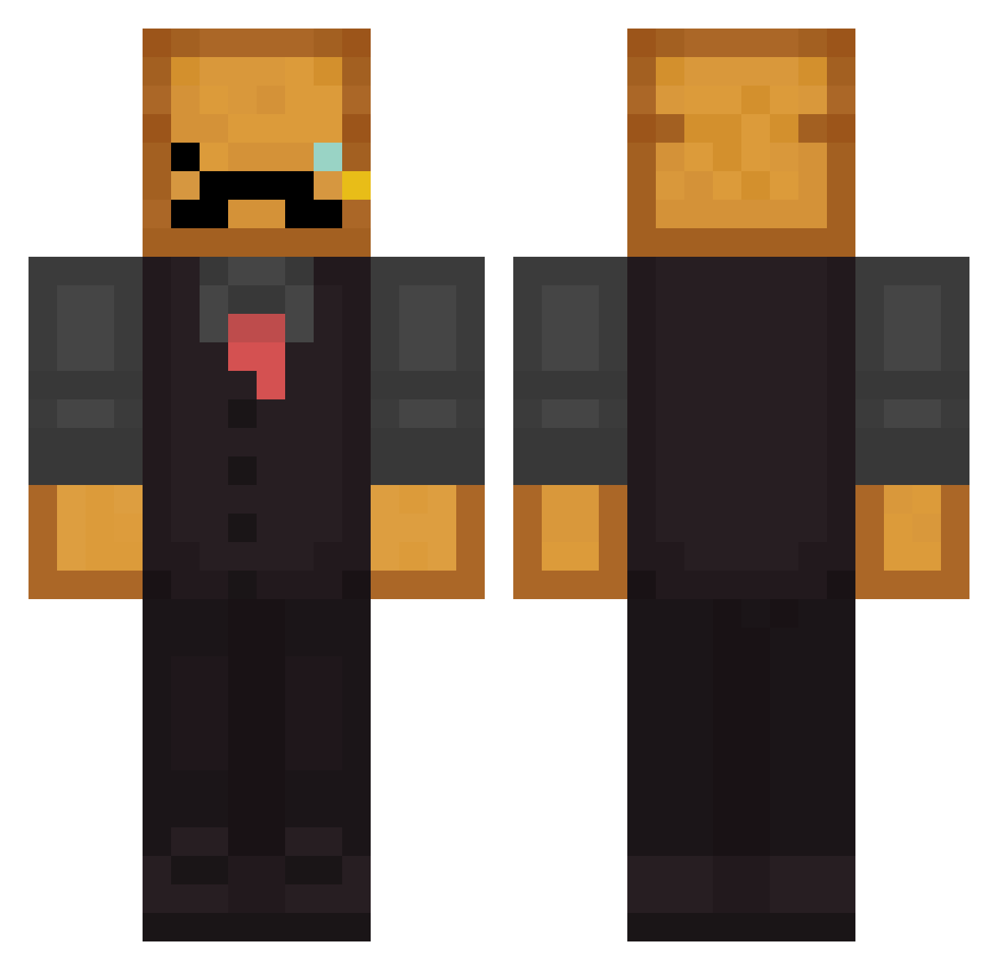 Zagnax Minecraft skin, front and back view